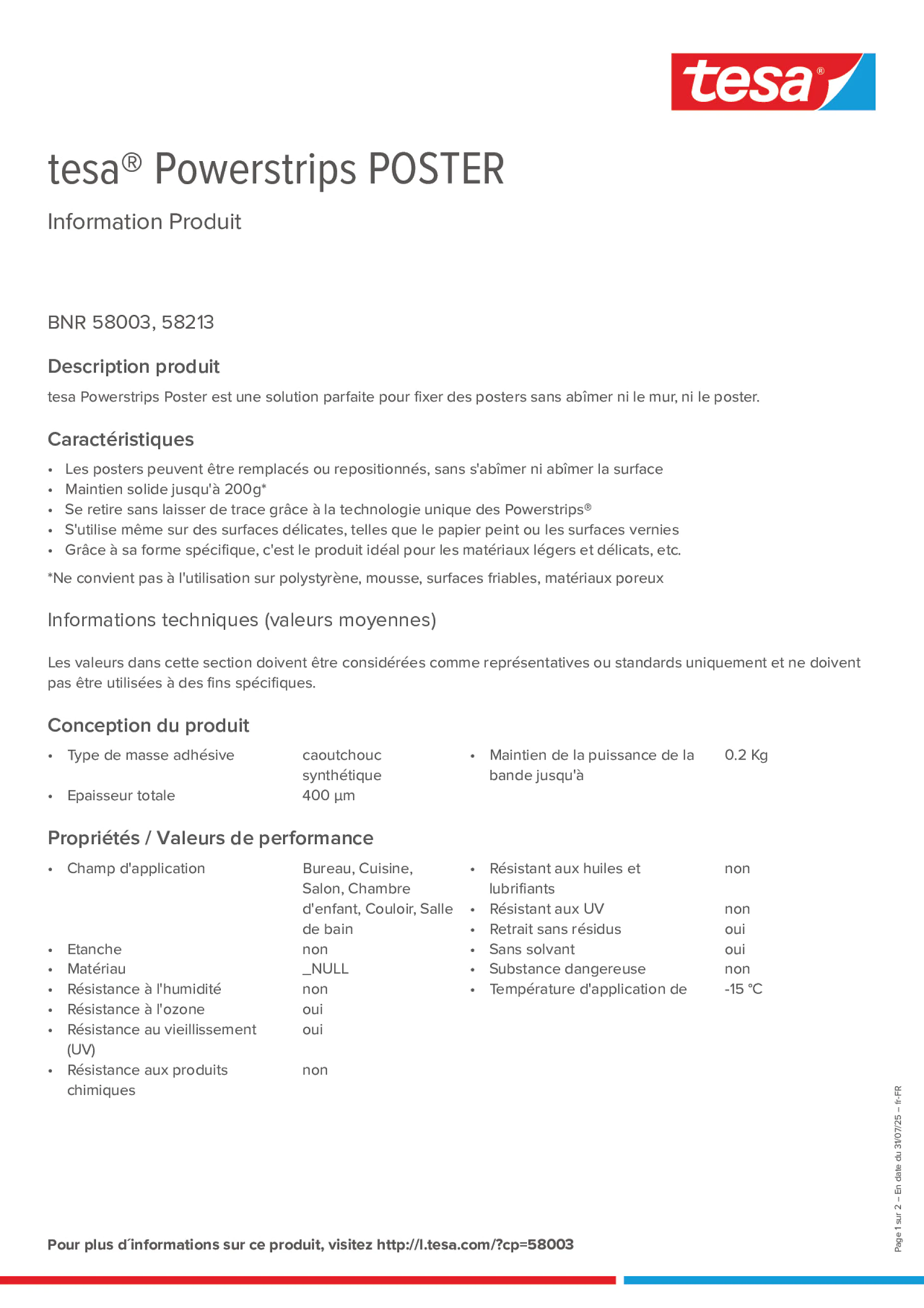Product information_tesa® Powerstrips 58003_fr-FR