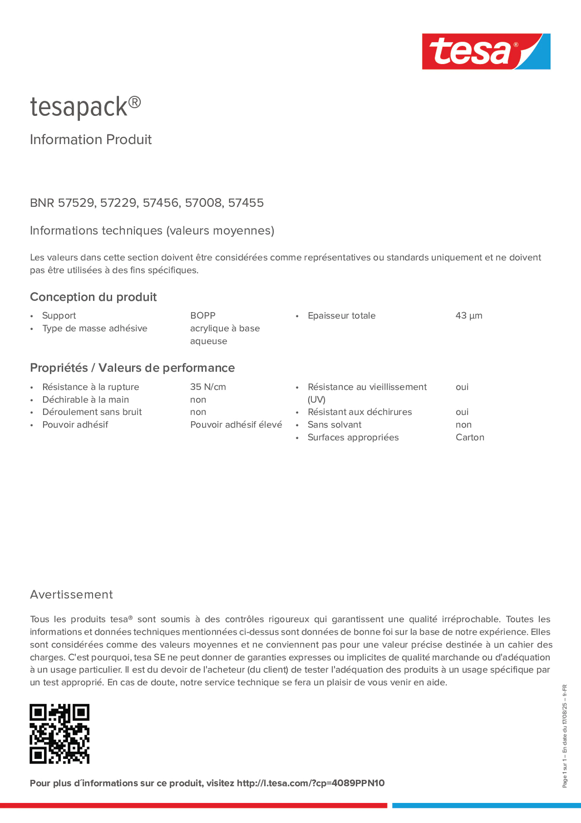 Product information_tesapack® 57456_fr-FR