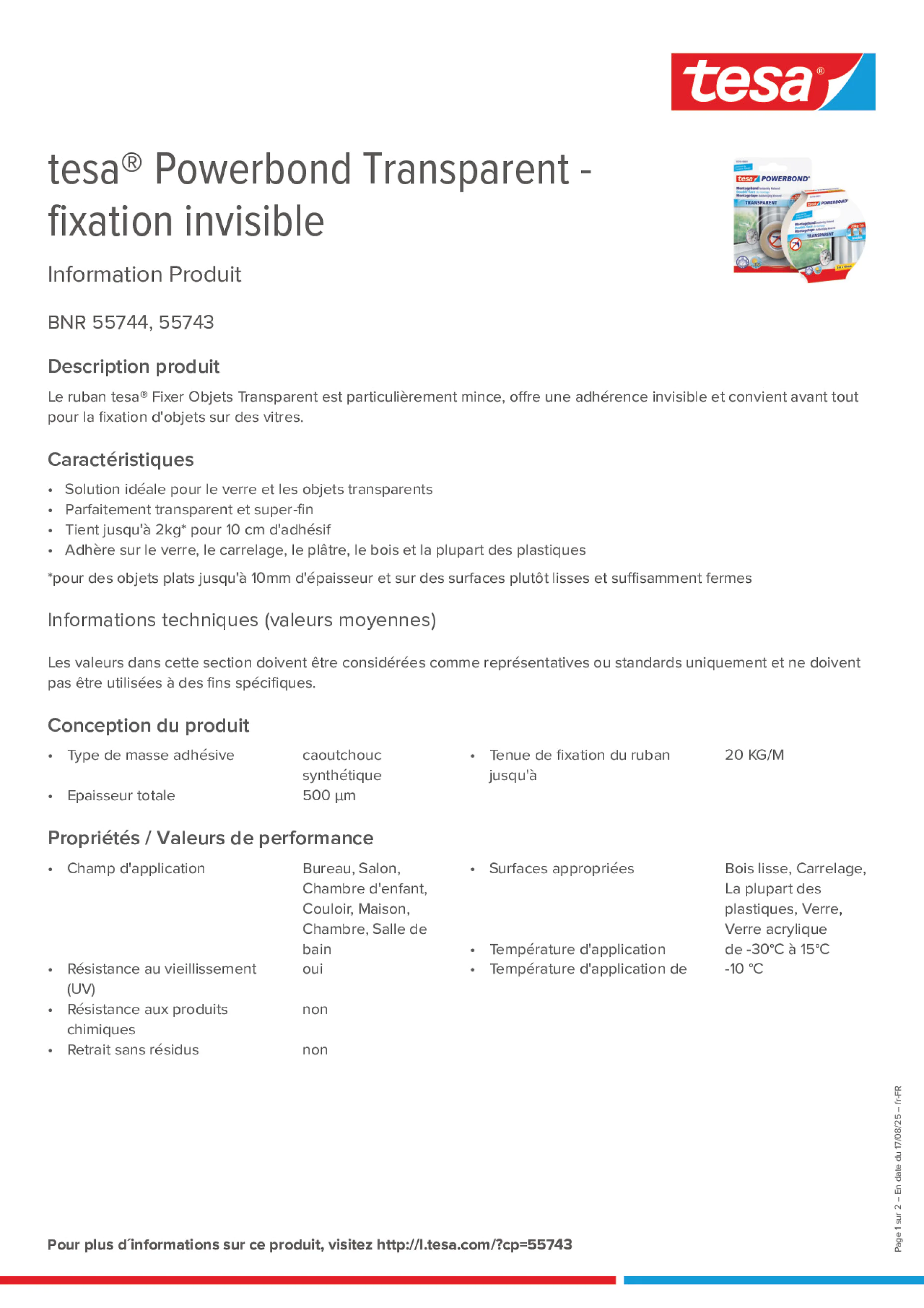 Product information_tesa® Powerbond 55744_fr-FR
