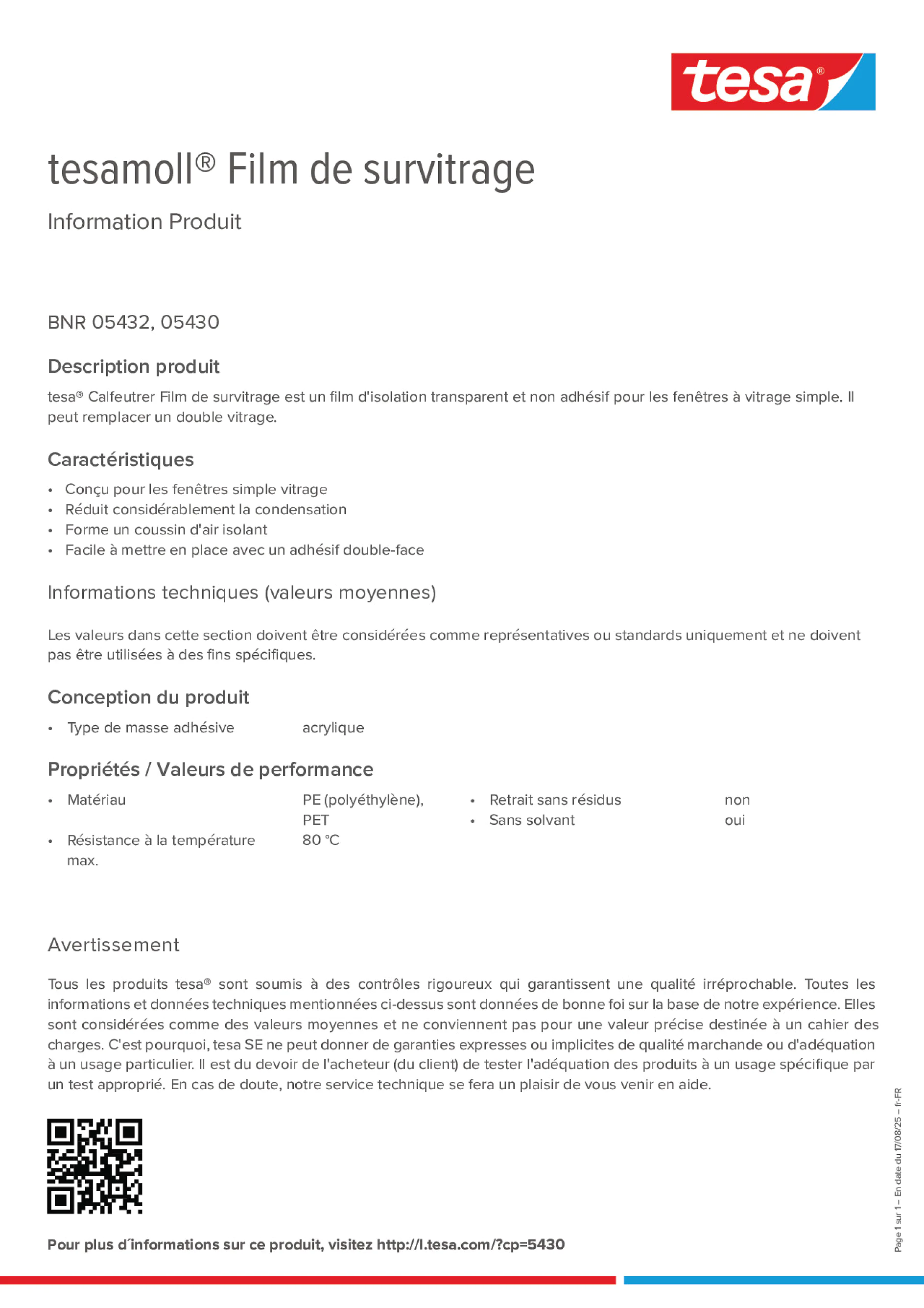Product information_tesamoll® 5430_fr-FR