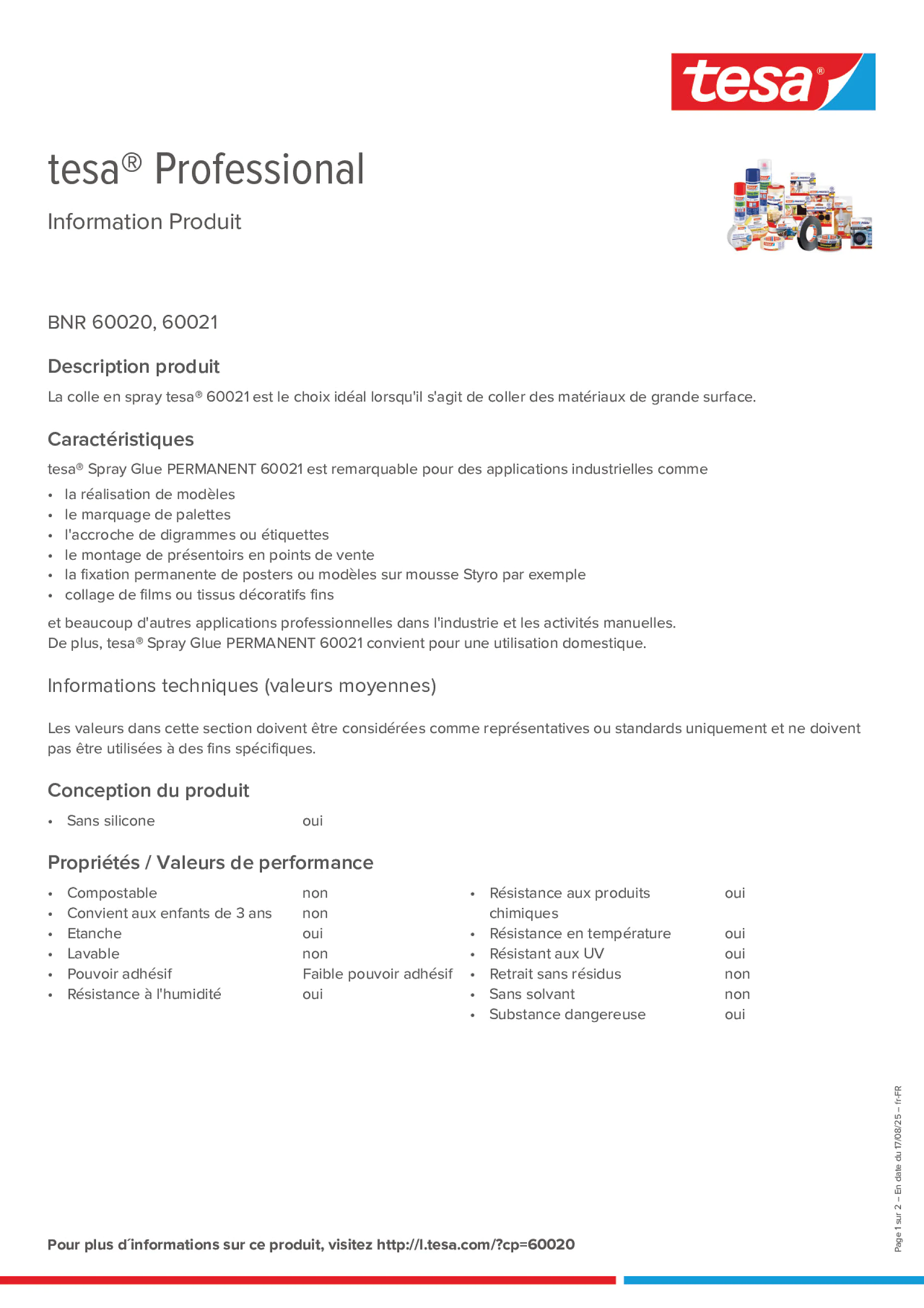 Product information_tesa® Professional 60020 / 60021_fr-FR