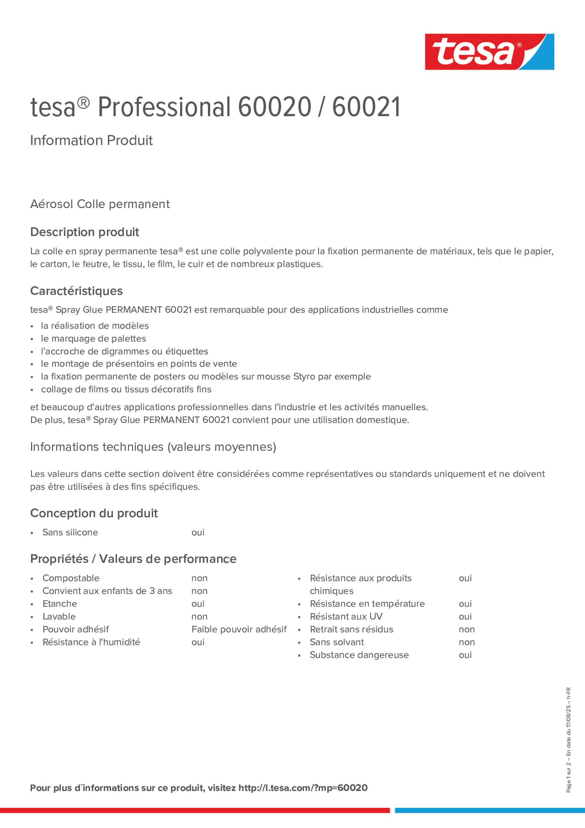 Product information_tesa® Professional 60020 / 60021_fr-FR