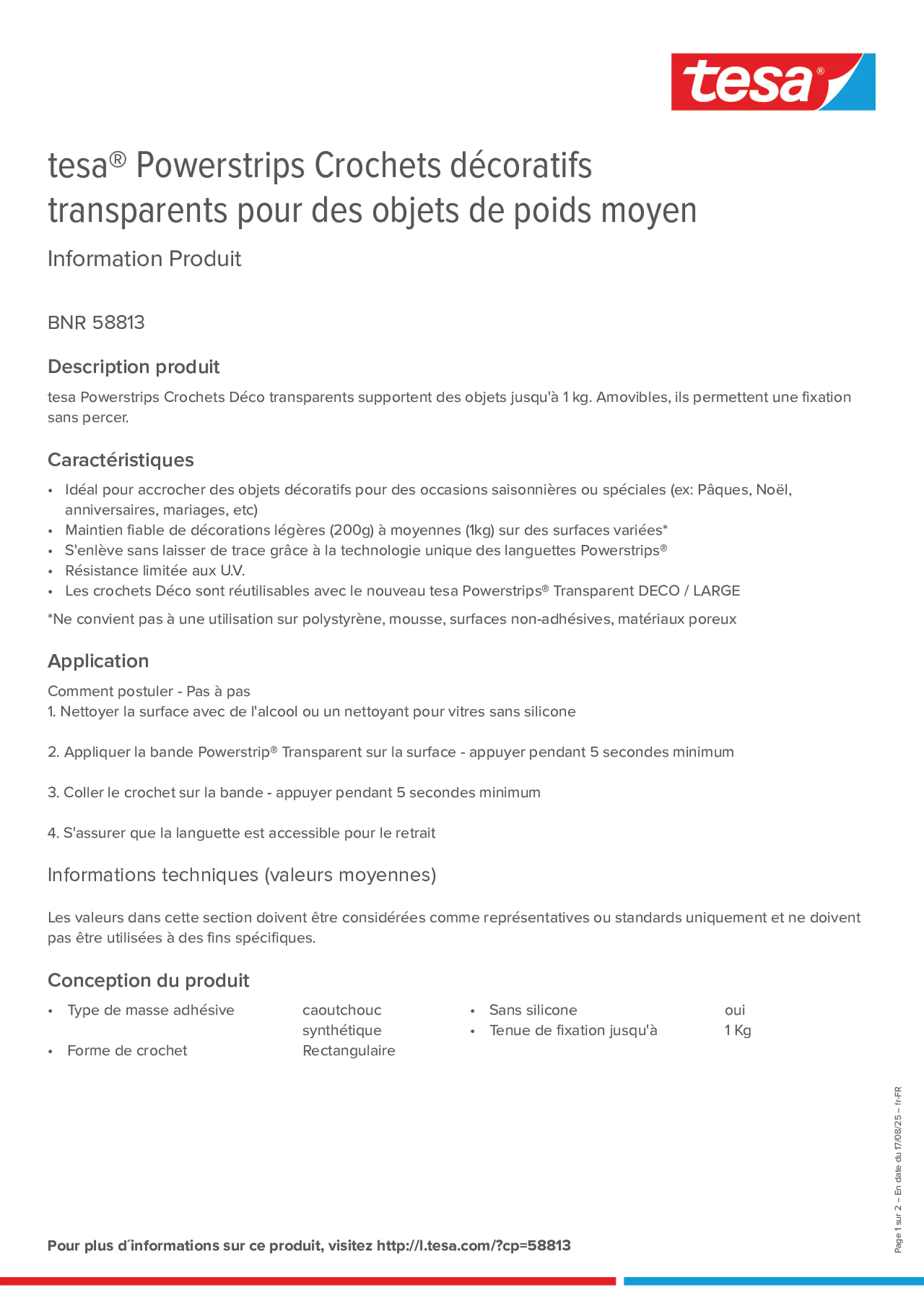 Product information_tesa® Powerstrips 58813_fr-FR