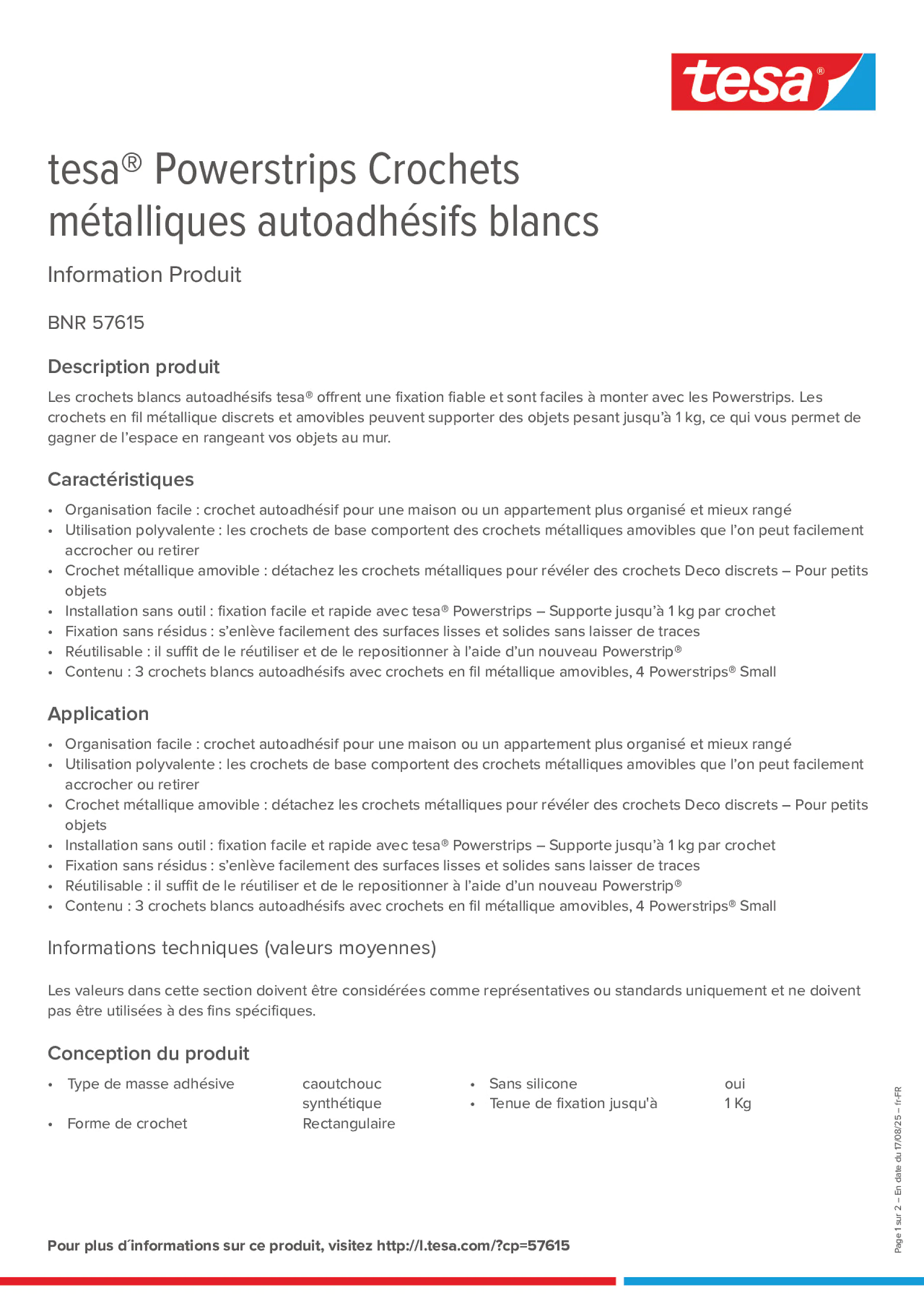 Product information_tesa® Powerstrips 57615_fr-FR