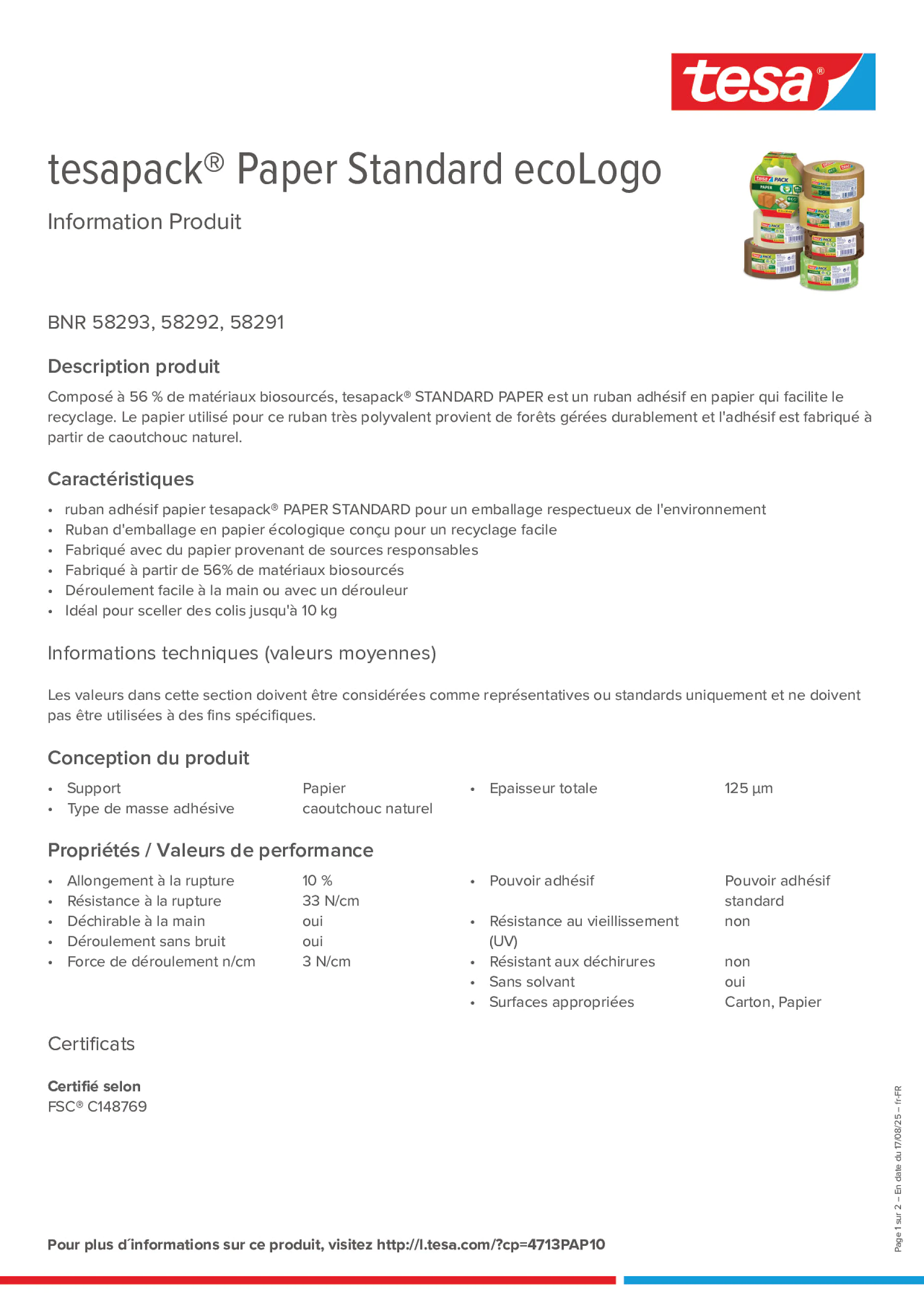 Product information_tesapack® 58293_fr-FR