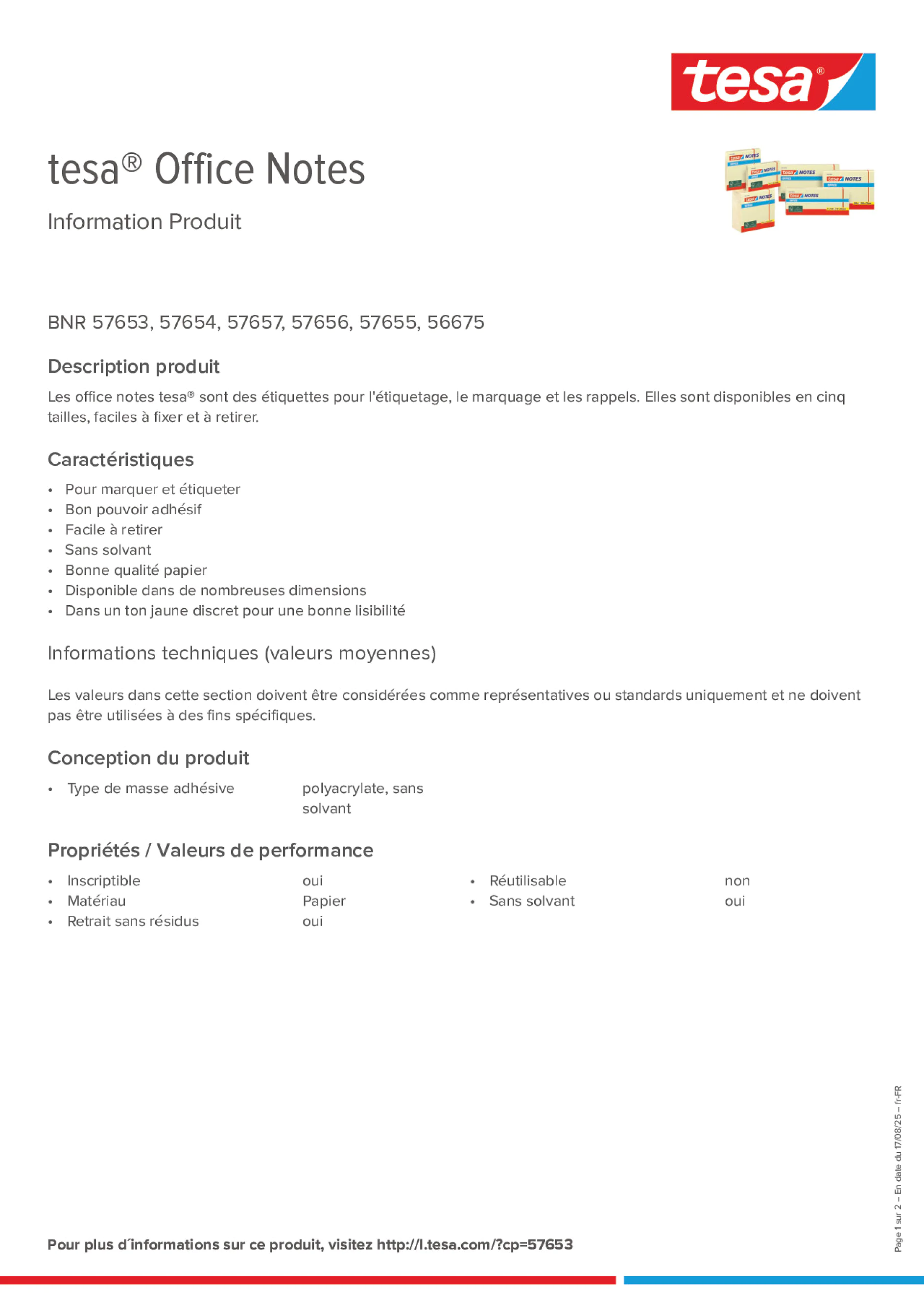 Product information_tesa® 57655_fr-FR Product information_tesa® 57655_fr-FR