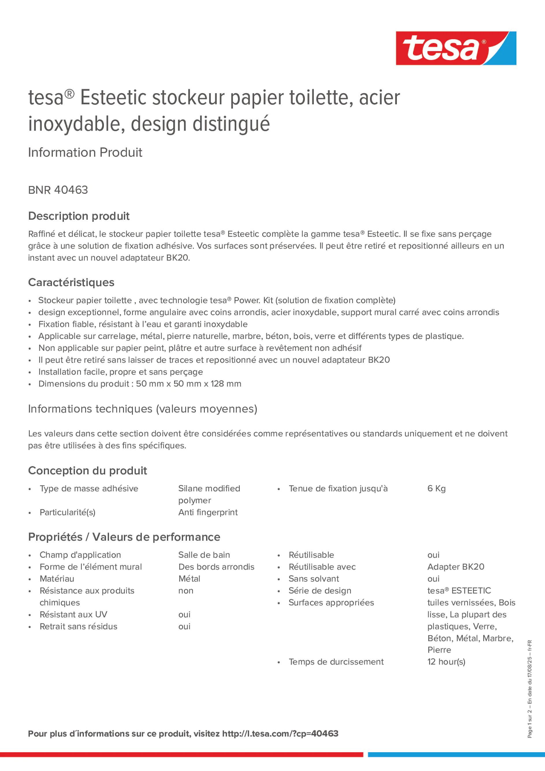 Product information_tesa® 40463_fr-FR