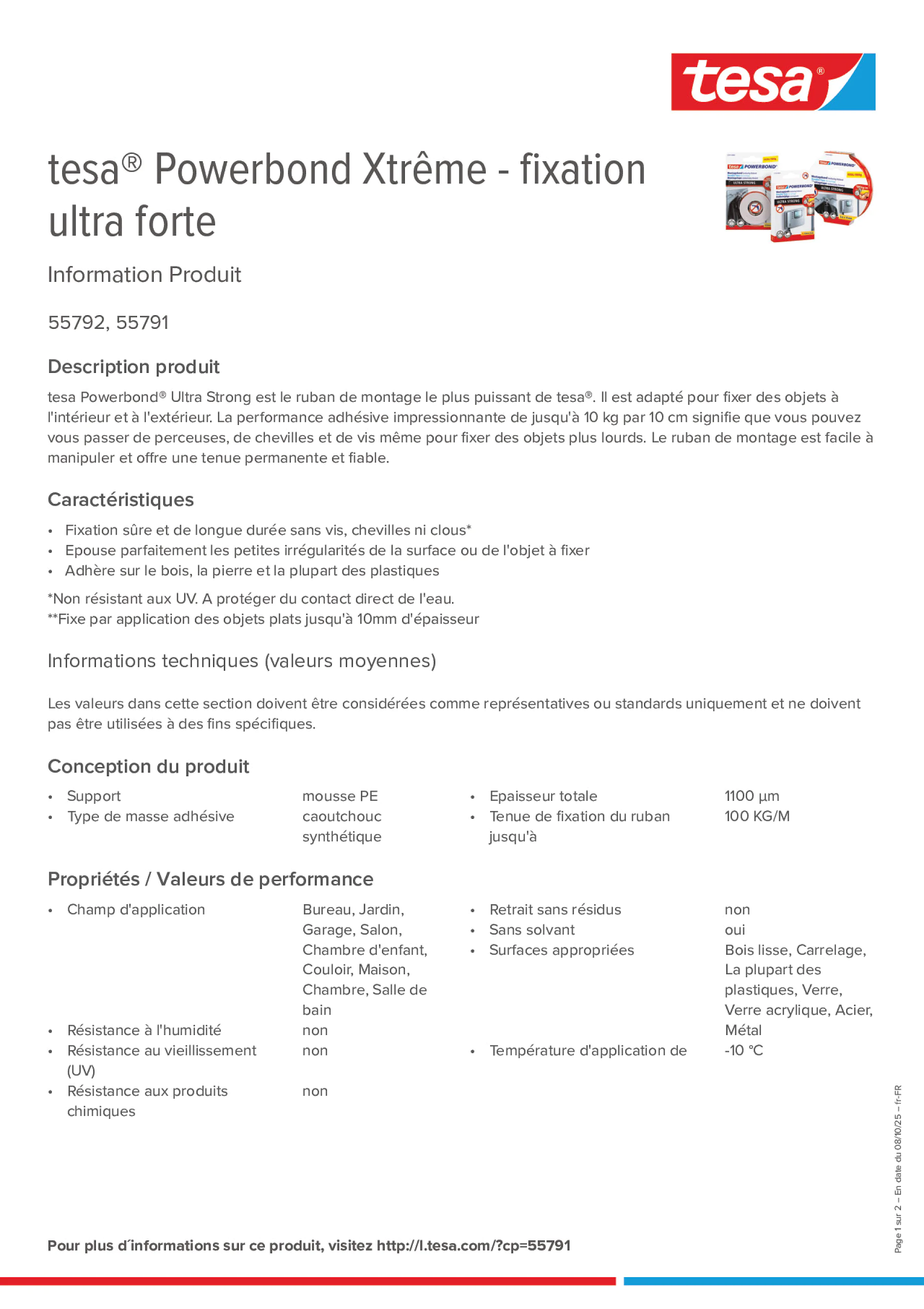 Product information_tesa® Powerbond 55791_fr-FR