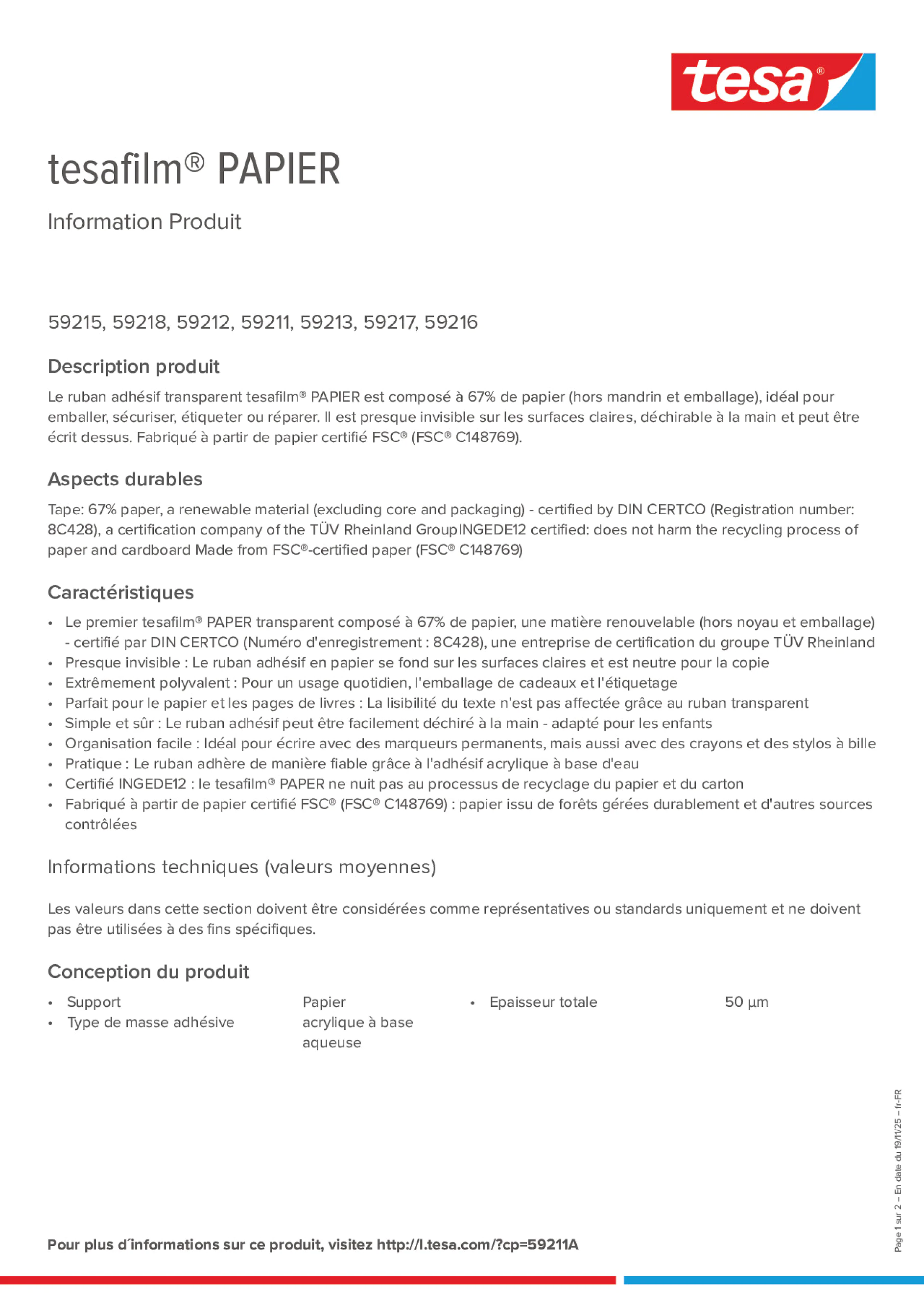 Product information_tesafilm® 59215_fr-FR