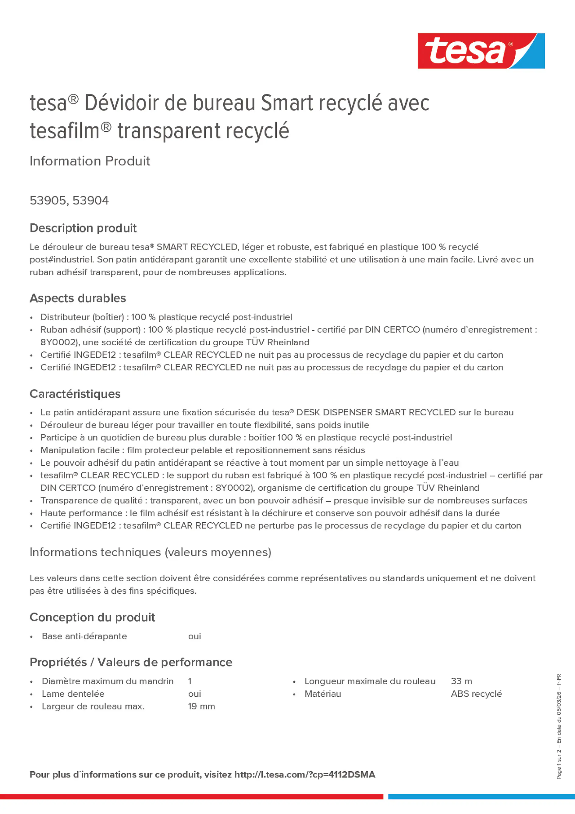 Product information_tesa® 4112DSMA_fr-FR