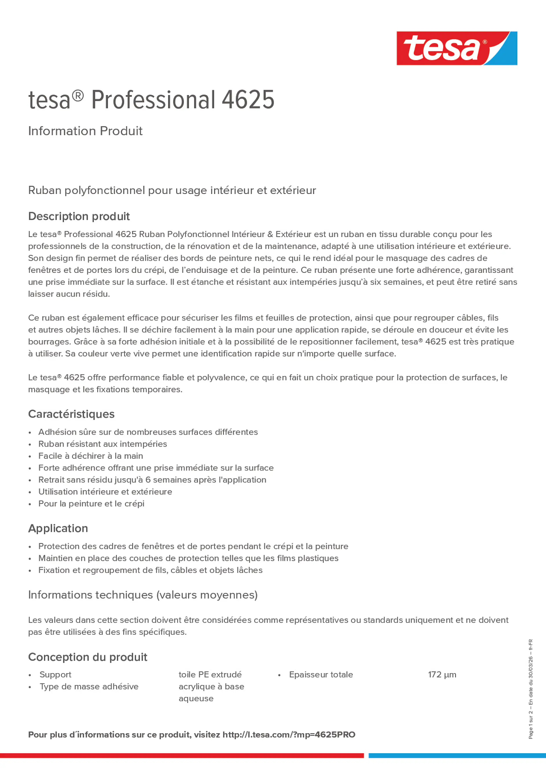 Product information_tesa® Professional 04625_fr-FR