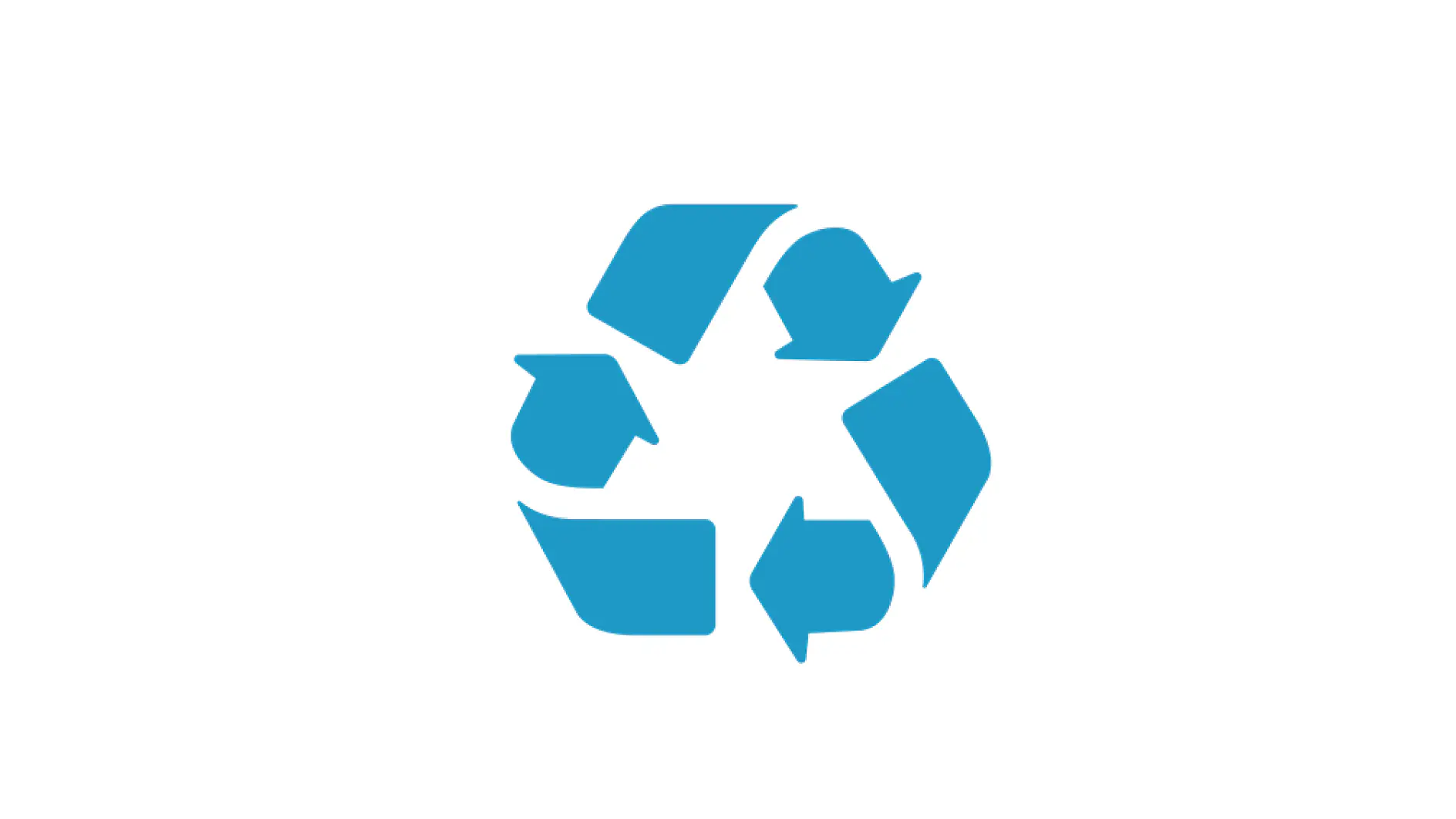 A blue recycling symbol consisting of three arrows forming a triangle on a white background. Each arrow points to the next, representing the cycle of recycling, secured with tesa tape. (This text has been generated by AI)