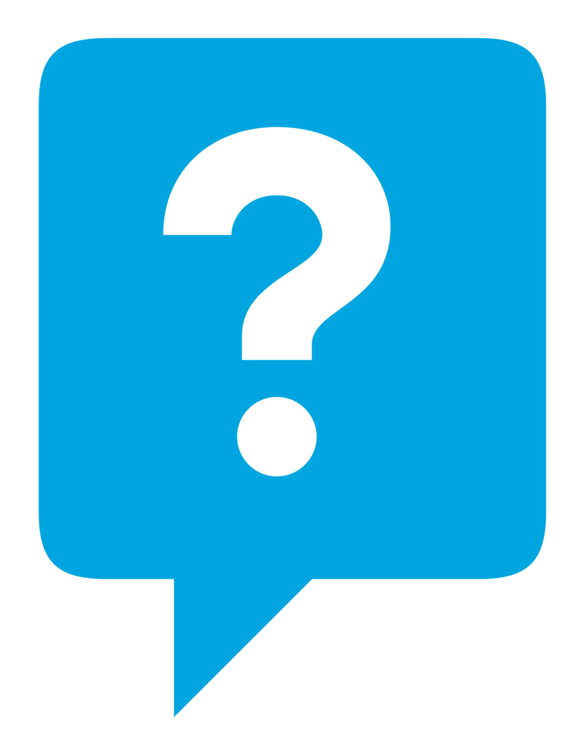 Point d’interrogation bleu