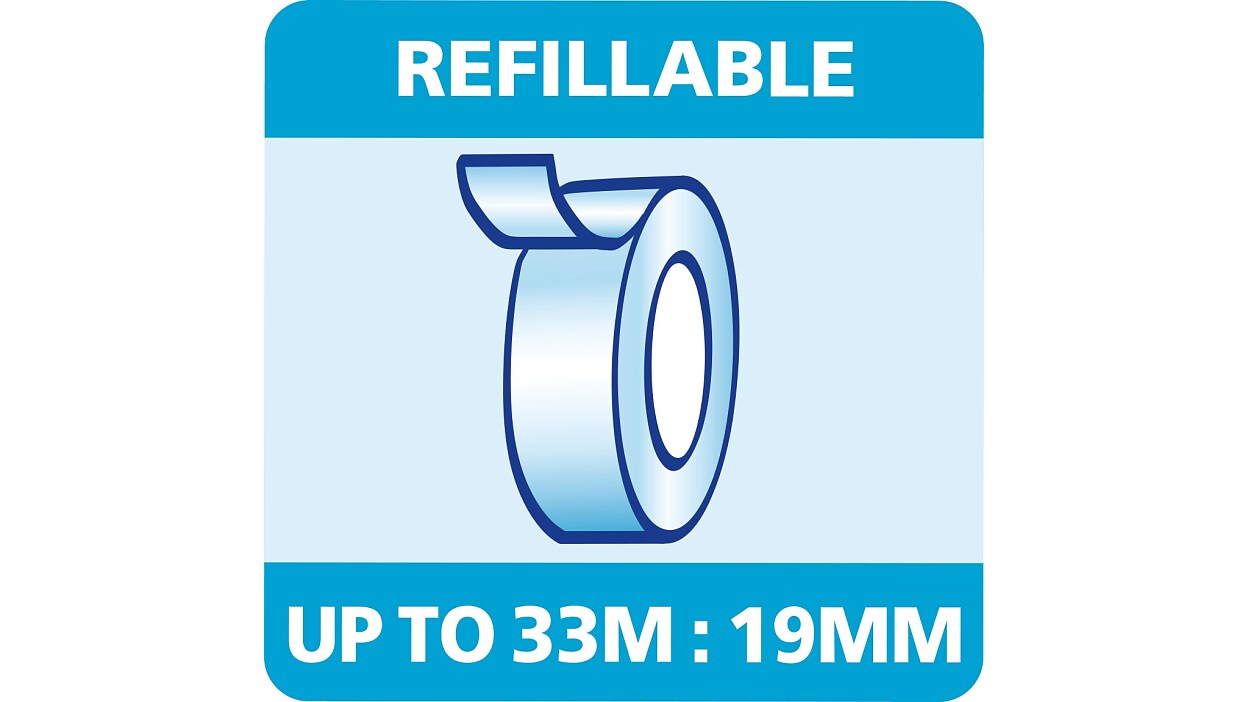 [en-en] REFILLABLE UP TP 33M X 19MM