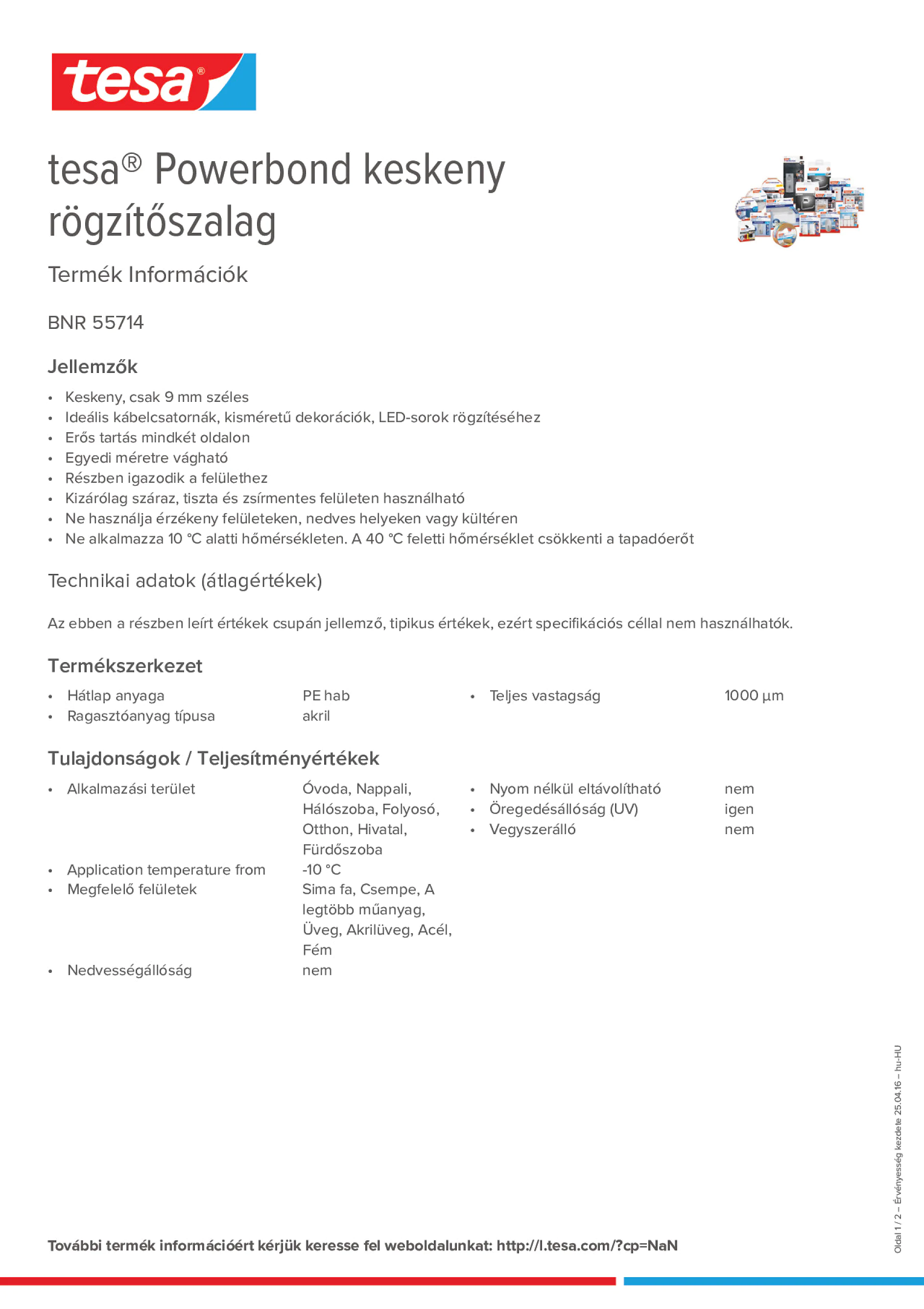 Product information_tesa® Powerbond 55714_hu-HU