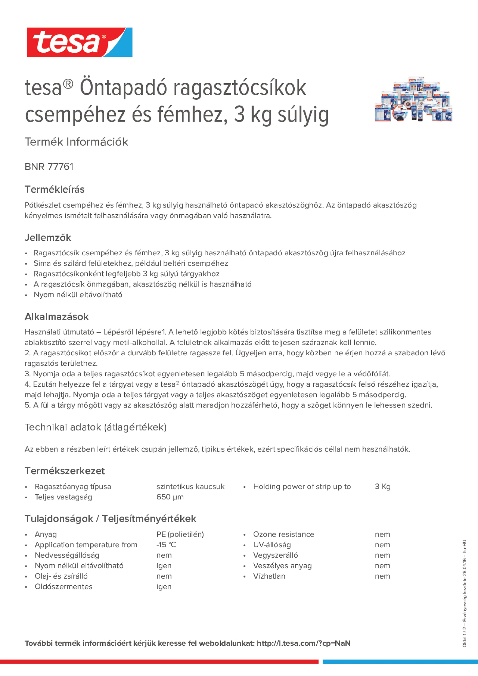 Product information_tesa® 77761_hu-HU