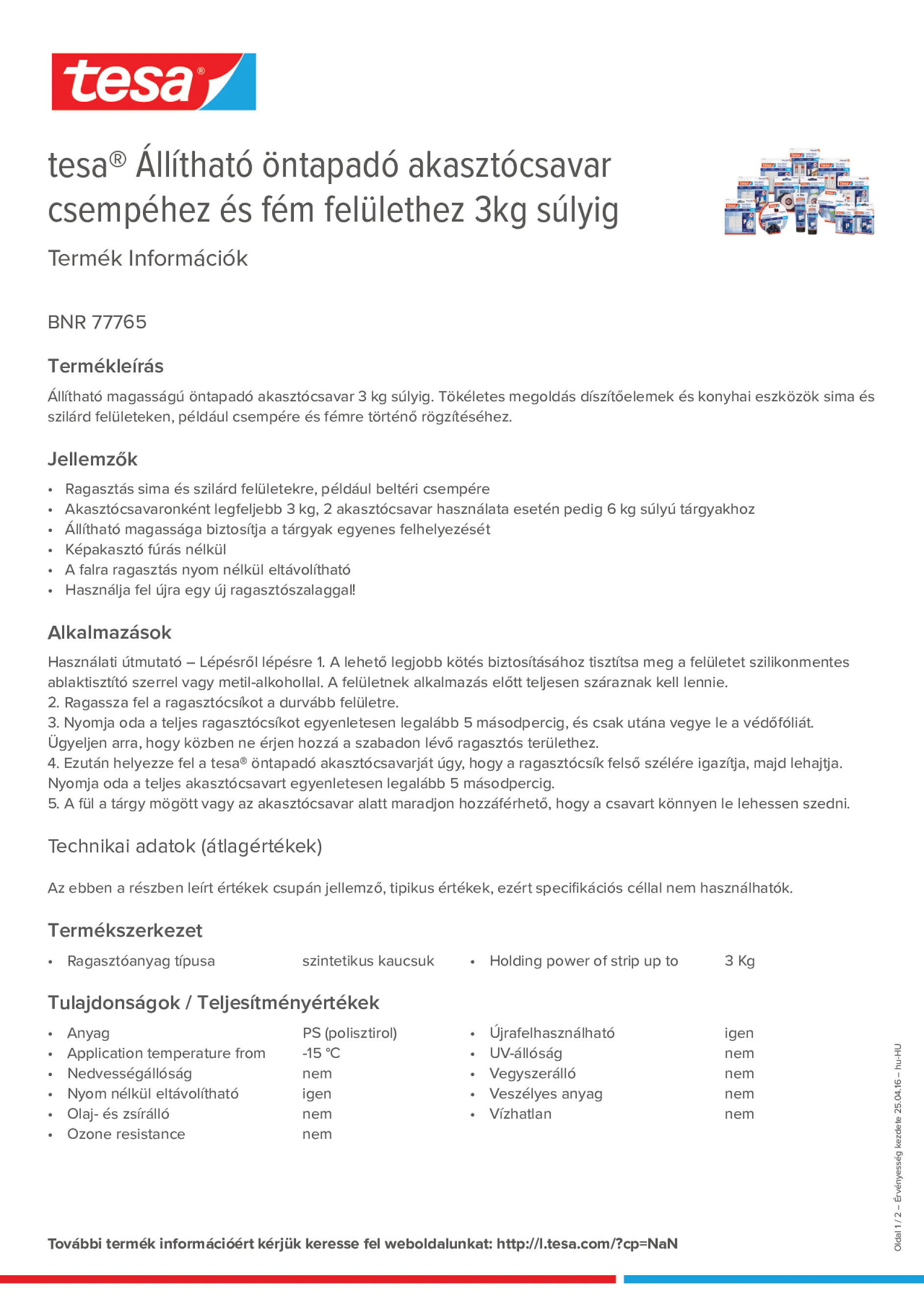 Product information_tesa® 77765_hu-HU