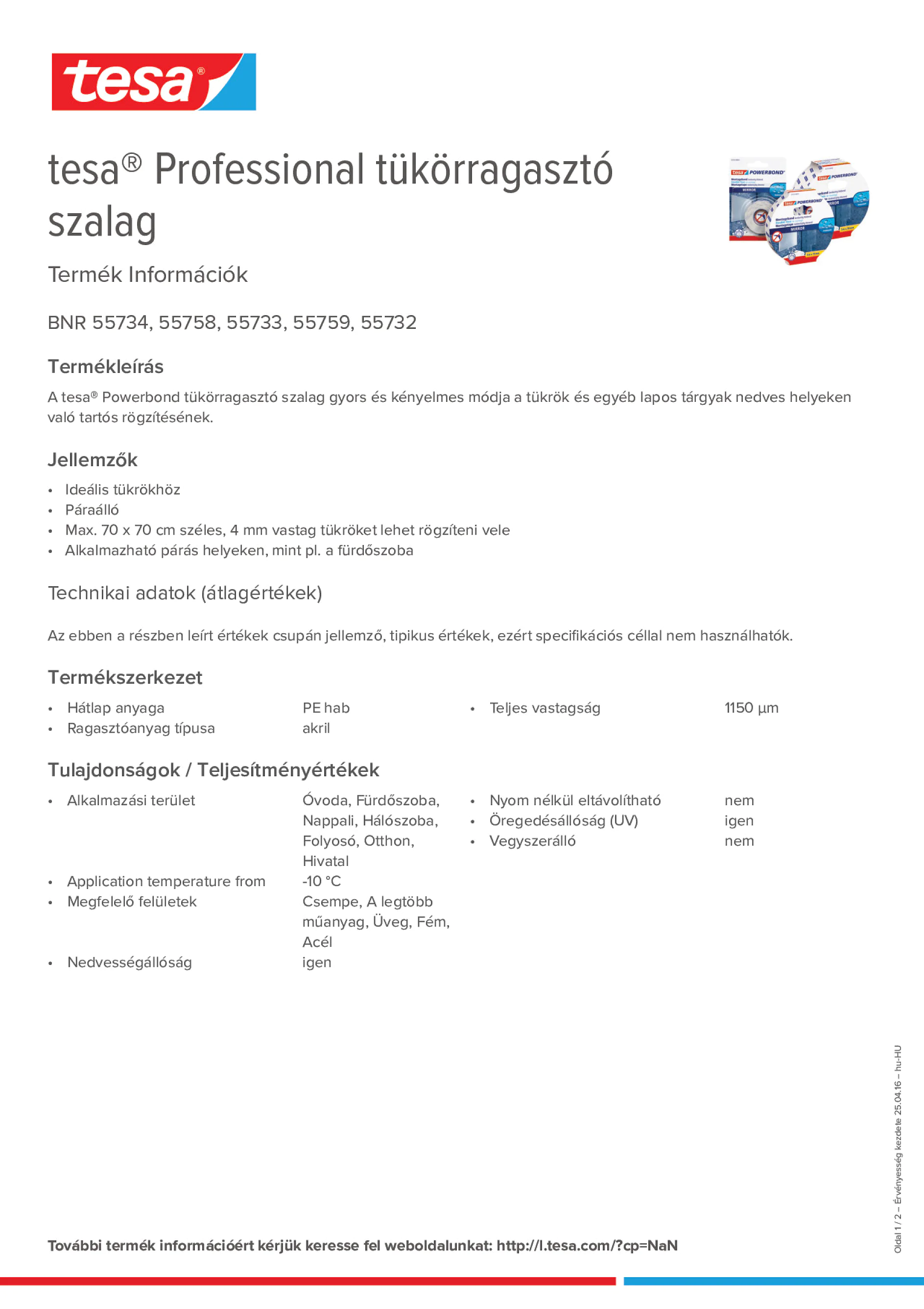 Product information_tesa® Professional 55733_hu-HU