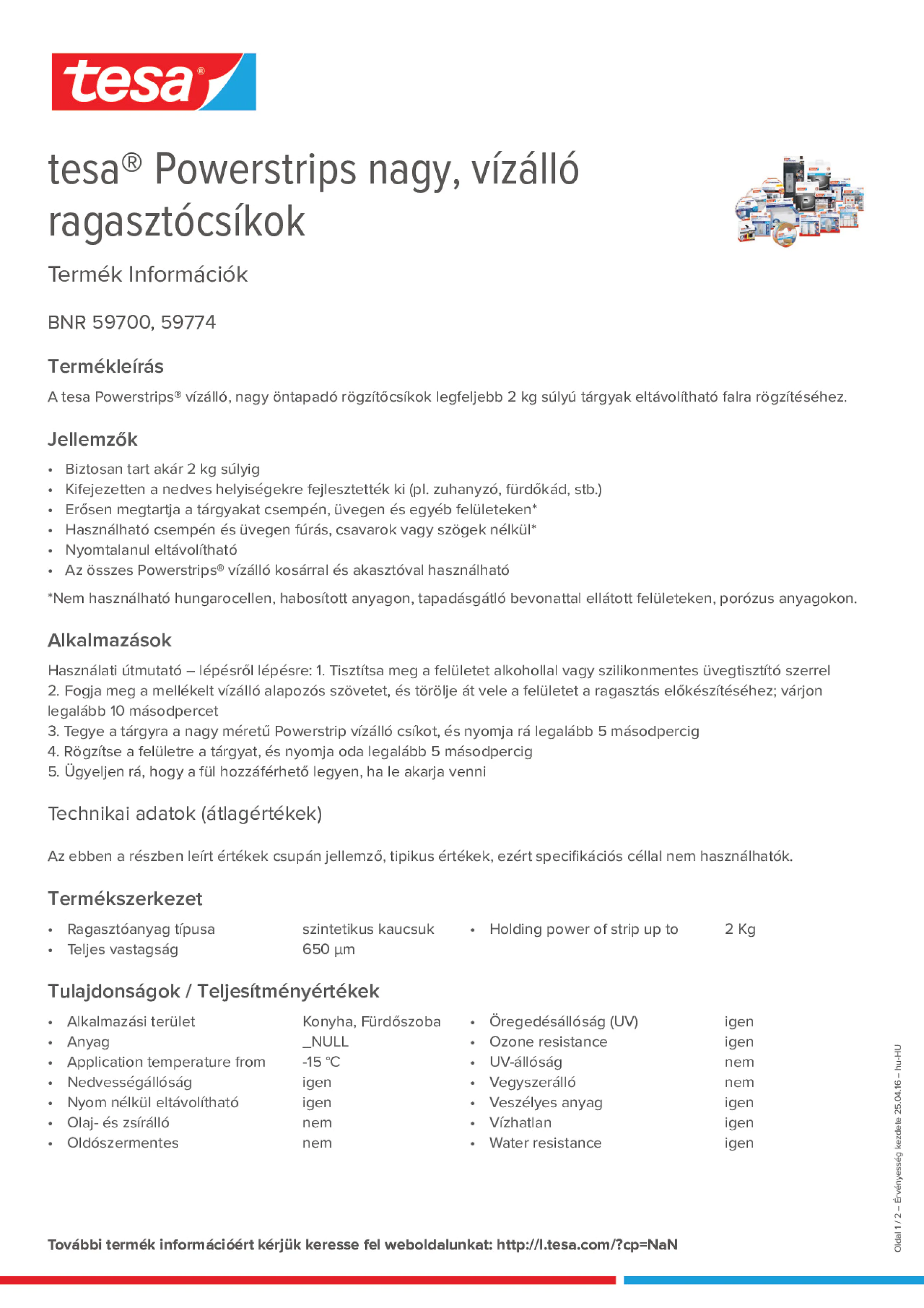 Product information_tesa® Powerstrips 59700_hu-HU