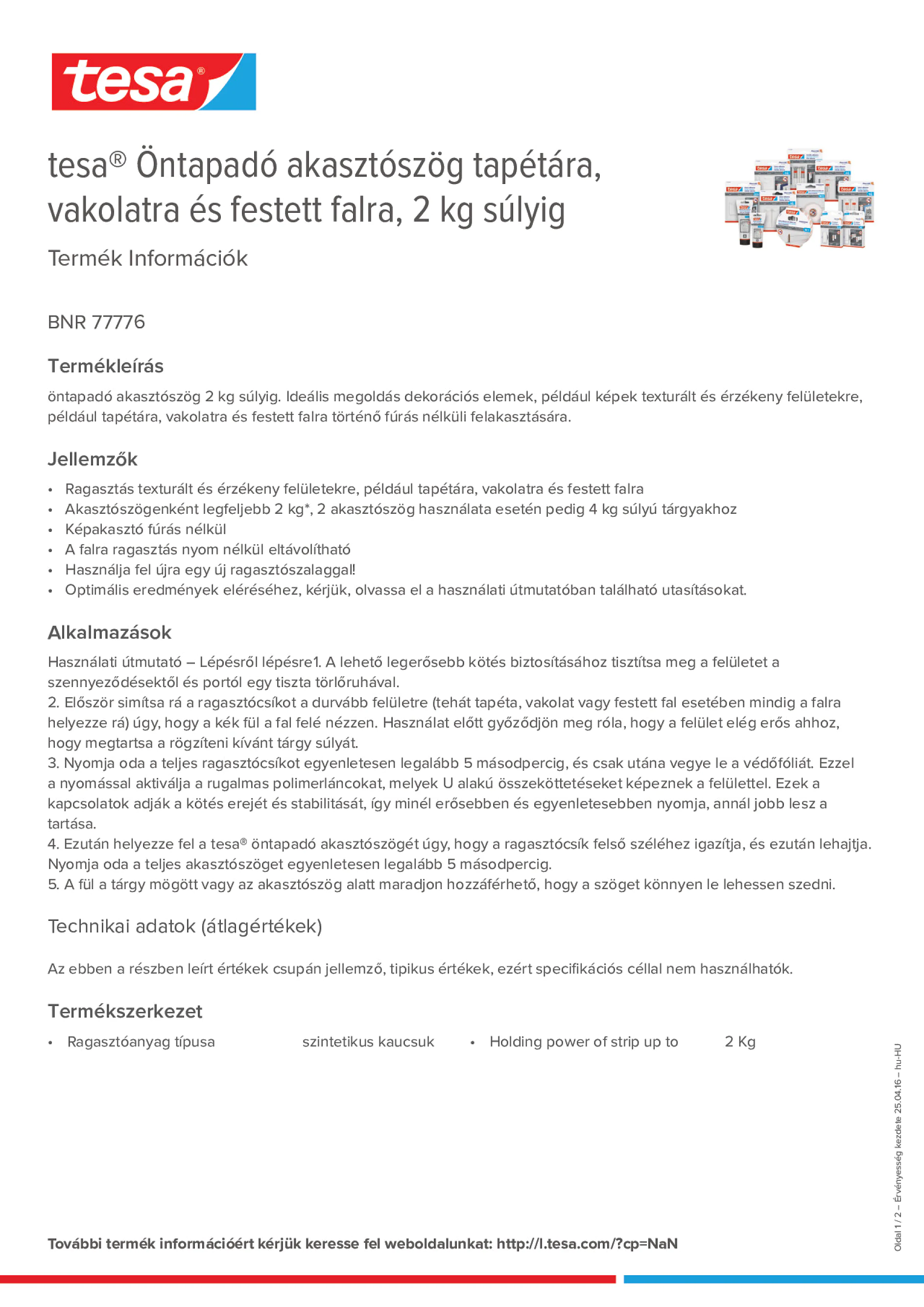 Product information_tesa® 77776_hu-HU