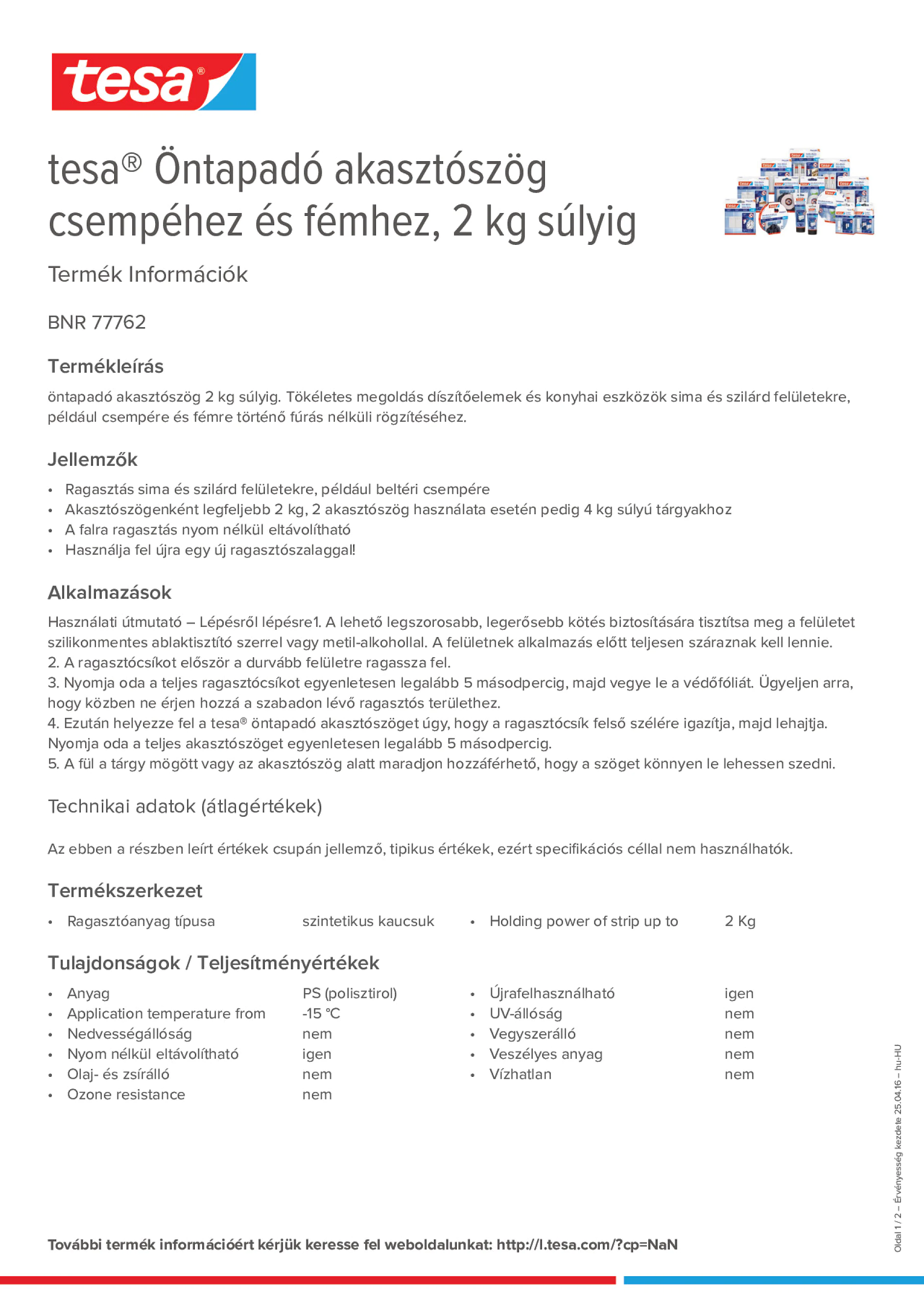 Product information_tesa® 77762_hu-HU