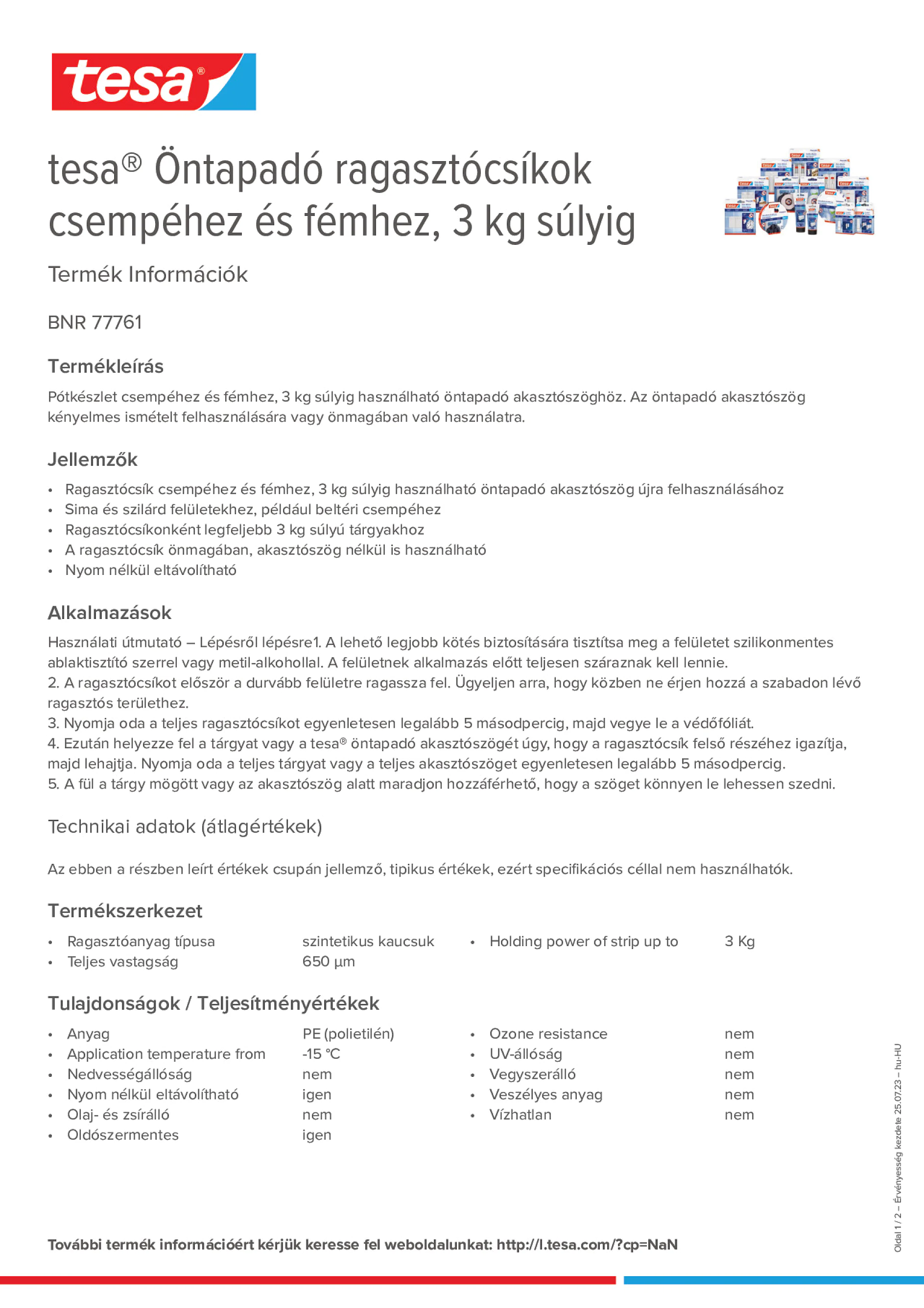 Product information_tesa® 77761_hu-HU