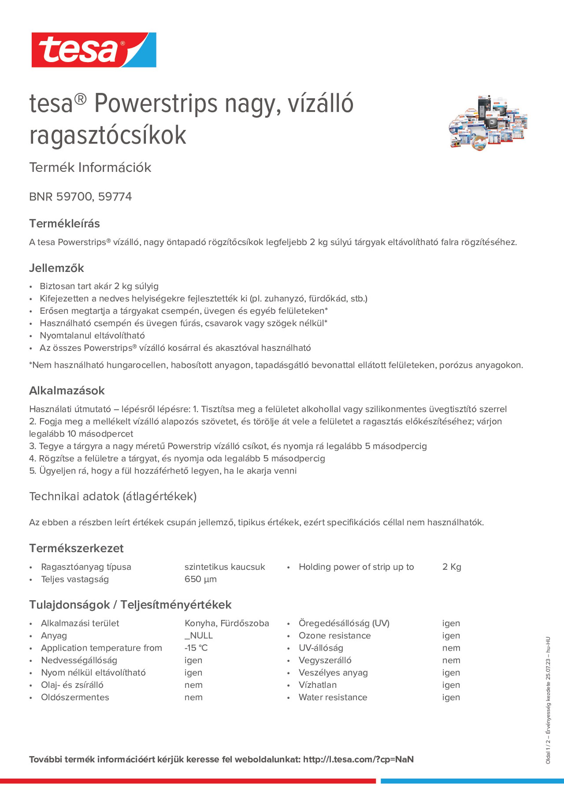 Product information_tesa® Powerstrips 59700_hu-HU