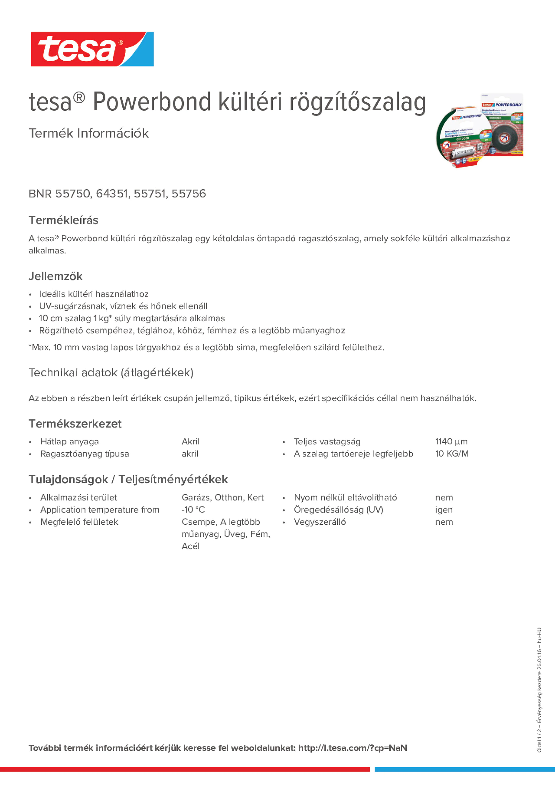 Product information_tesa® Powerbond 55751_hu-HU