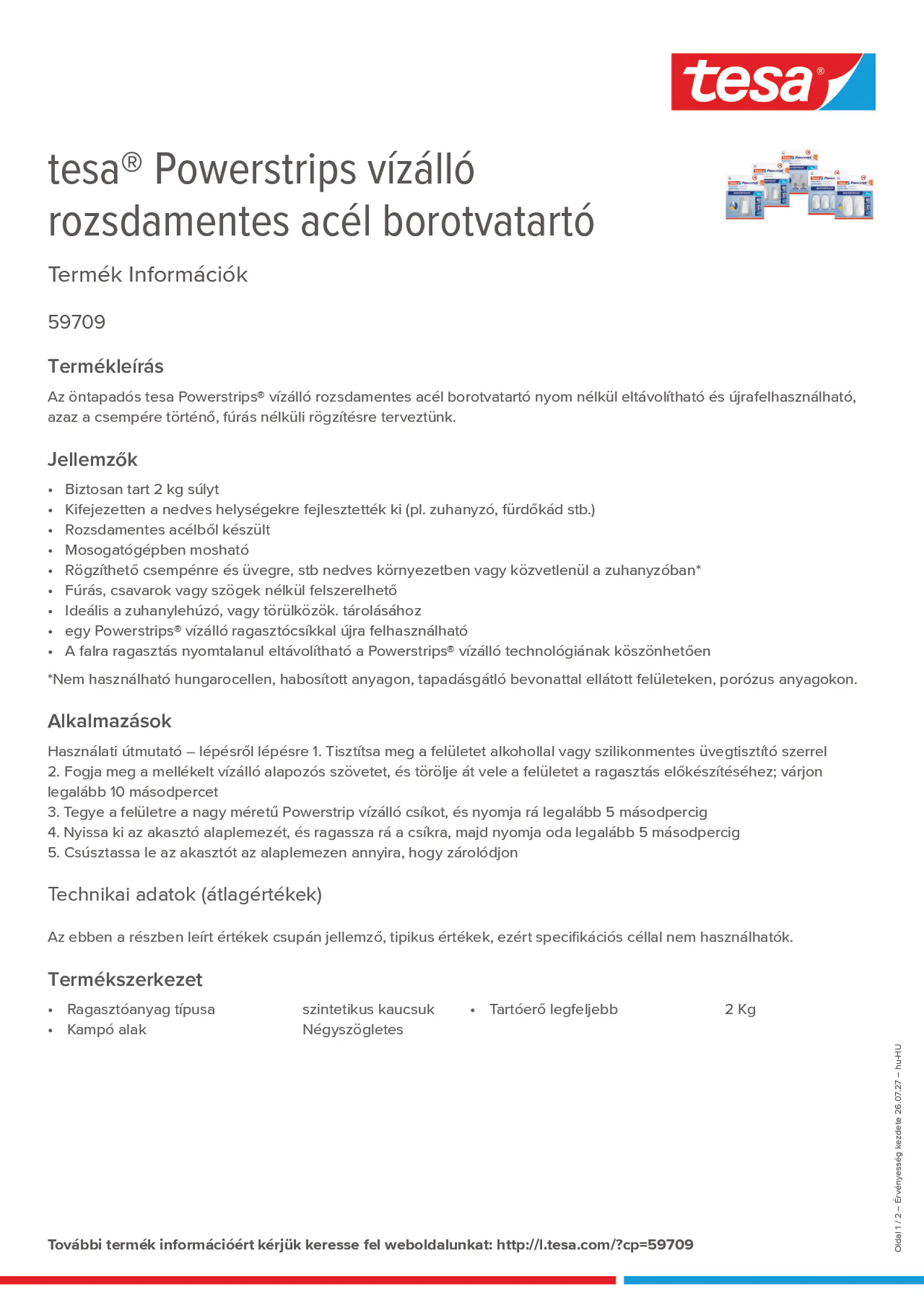 Product information_tesa® Powerstrips 59709_hu-HU