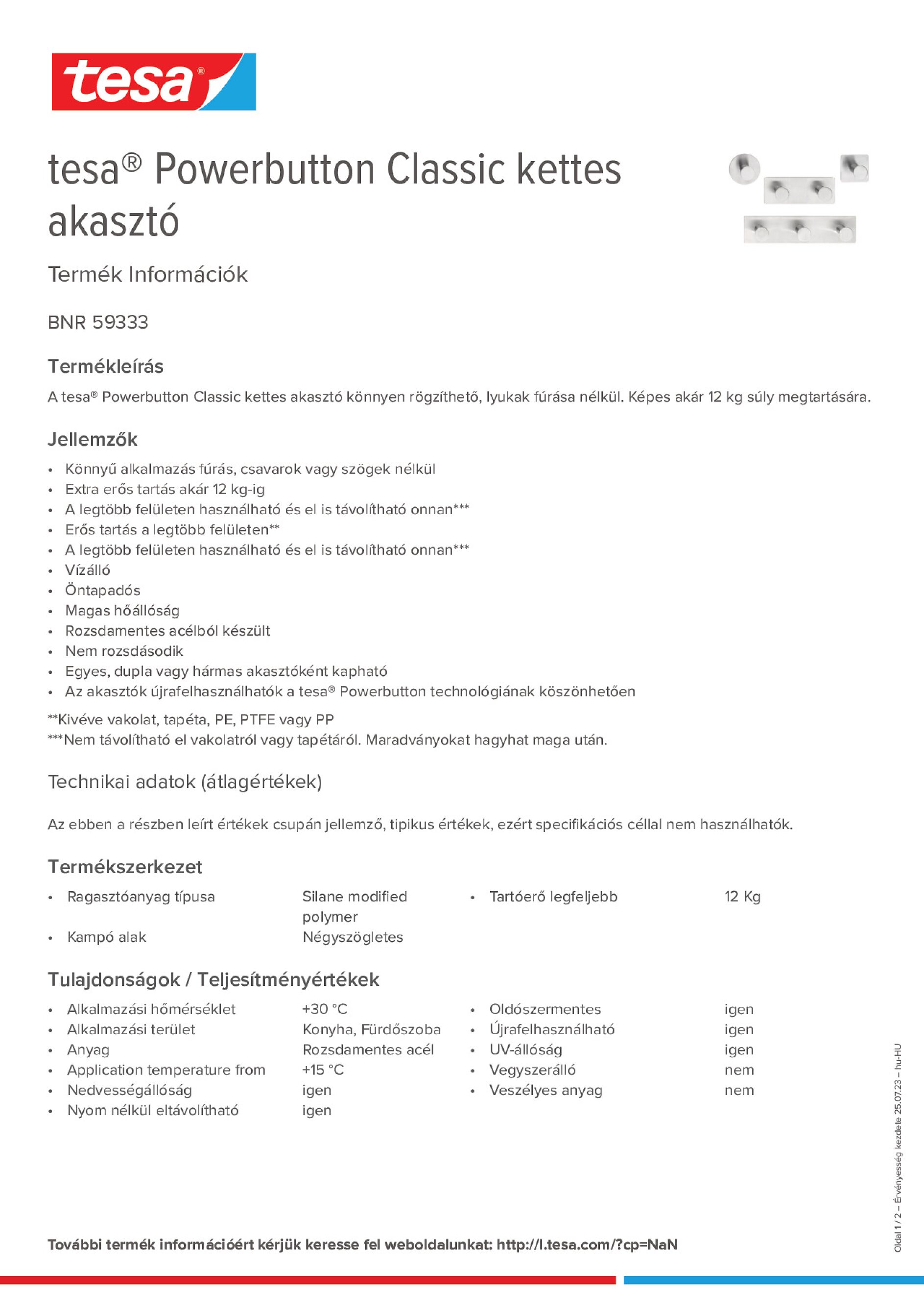 Product information_tesa® Powerbutton 59333_hu-HU