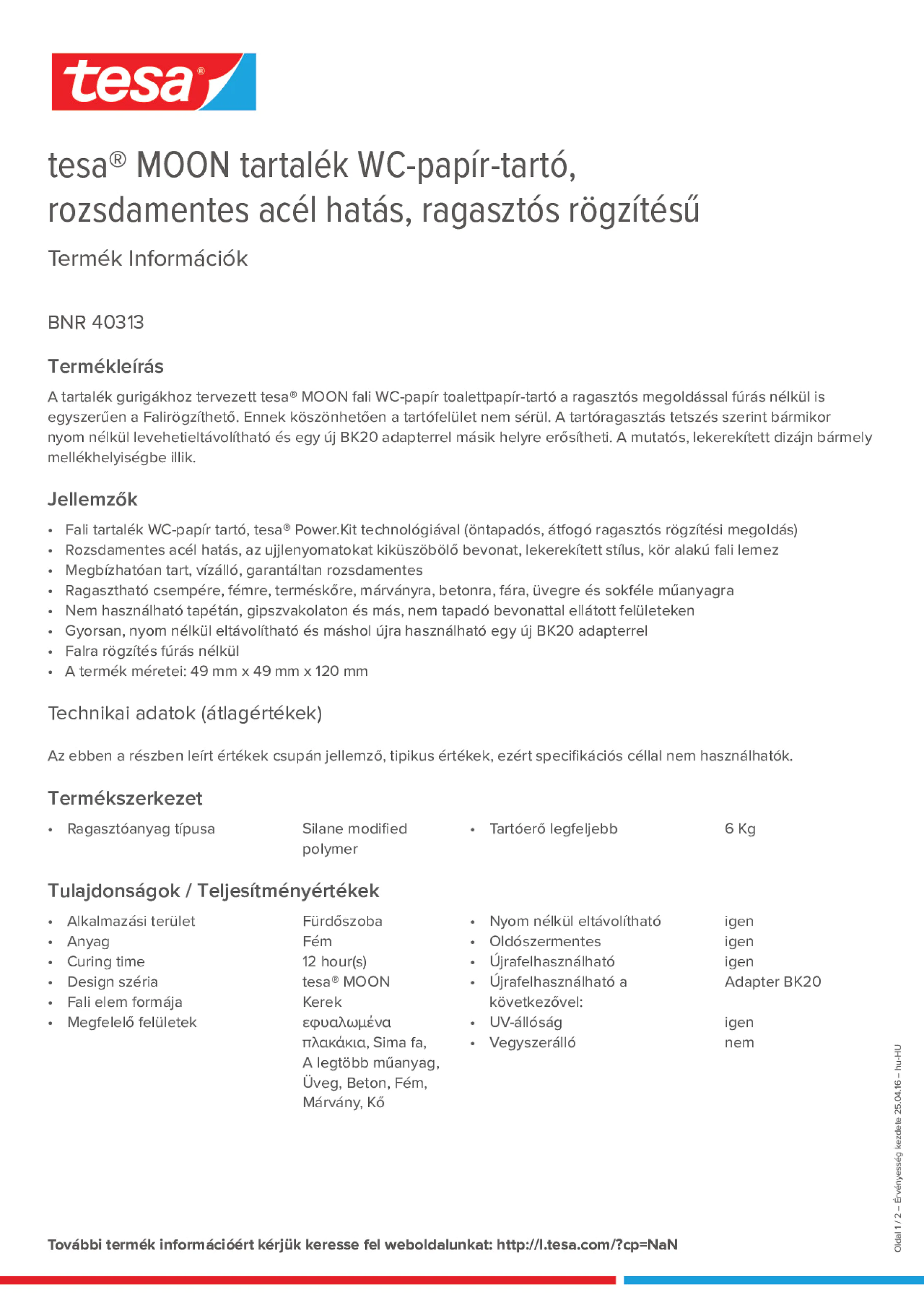 Product information_tesa® 40313_hu-HU