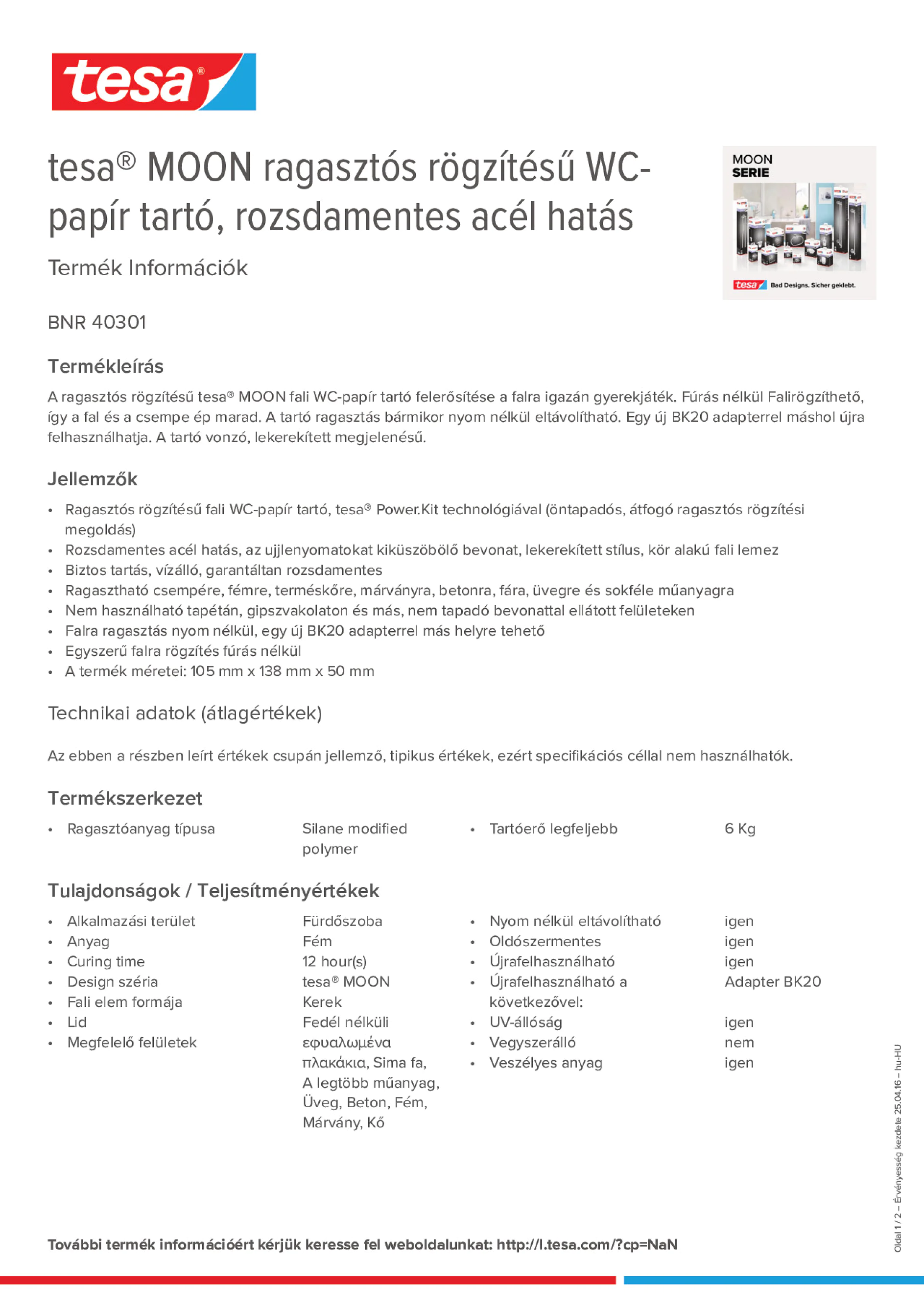 Product information_tesa® 40301_hu-HU
