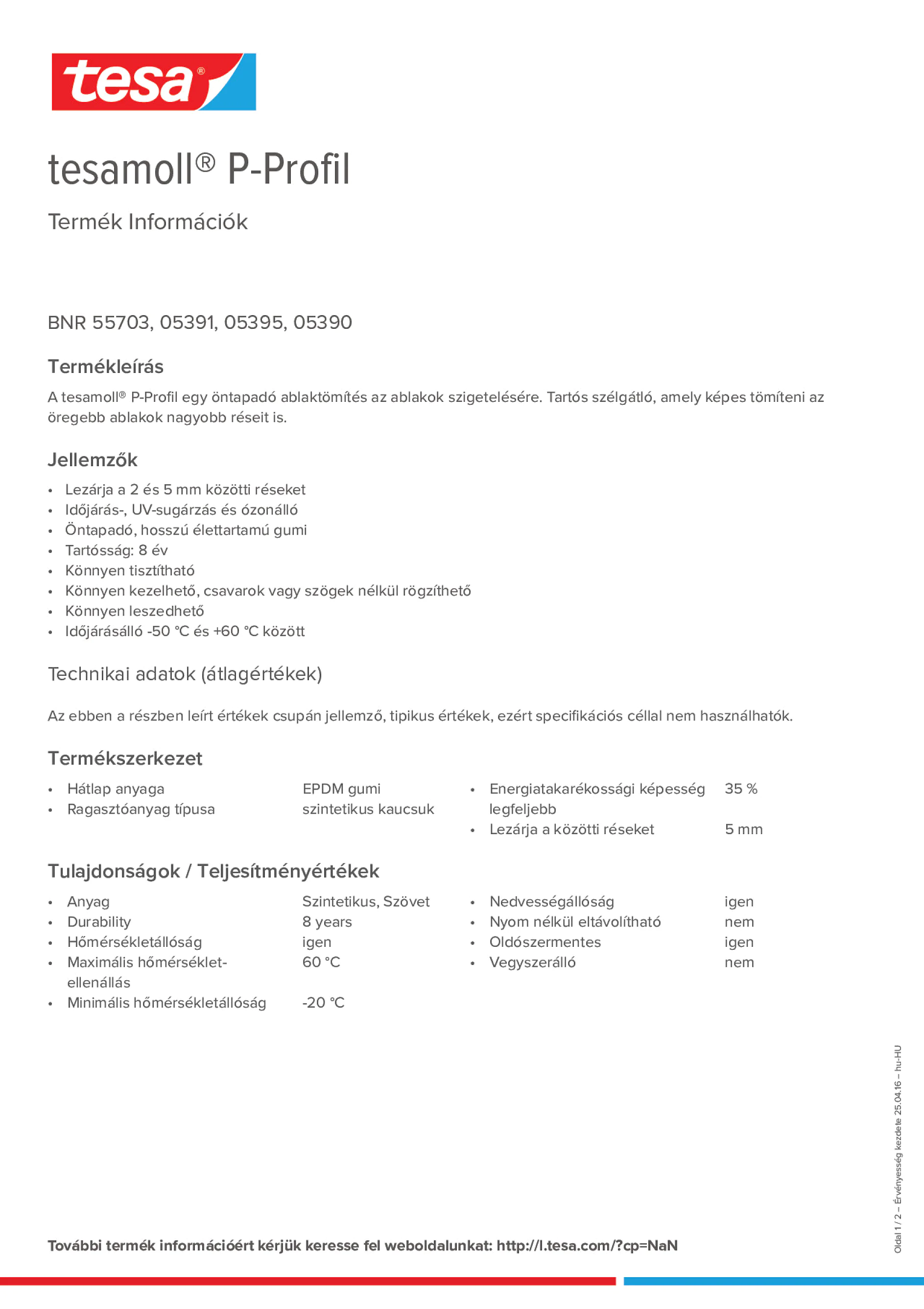 Product information_tesamoll® 5366_hu-HU