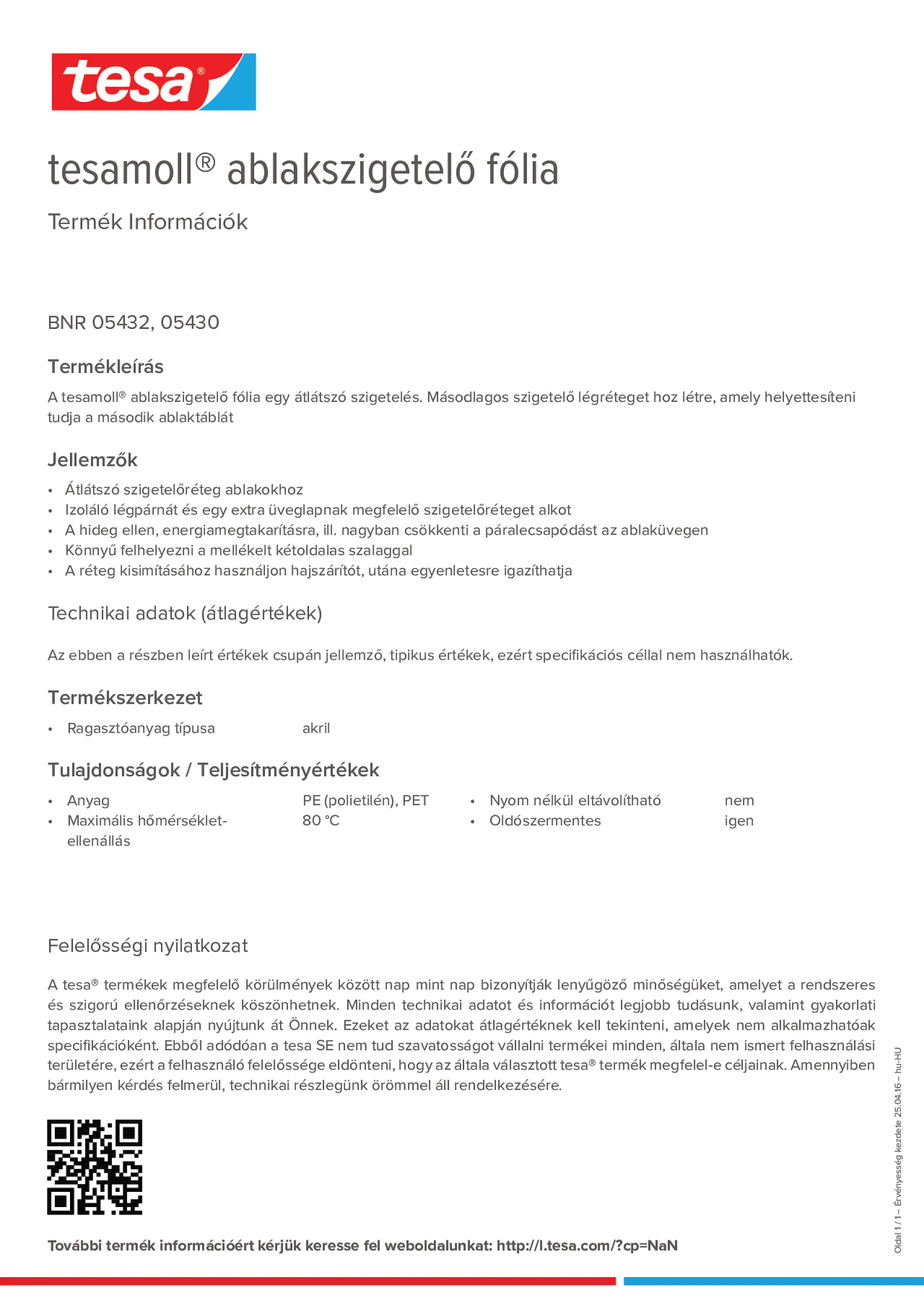 Product information_tesamoll® 5430_hu-HU
