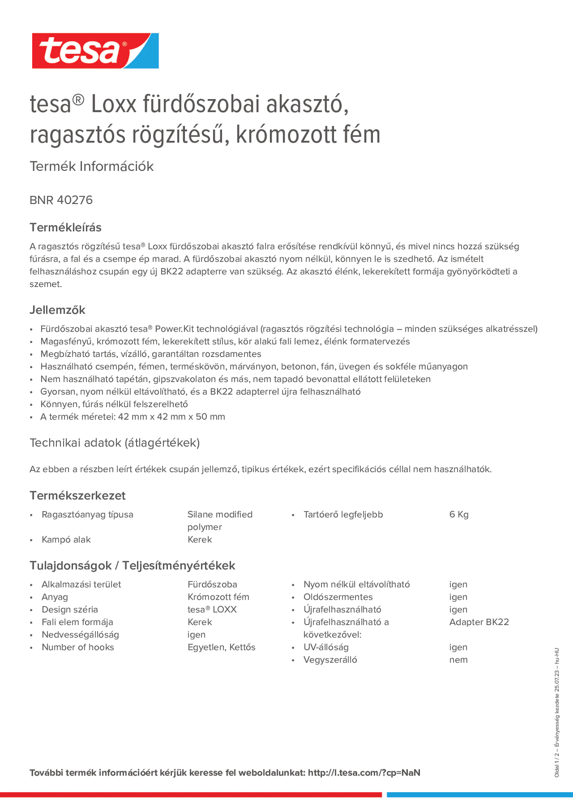 Product information_tesa® 40276_hu-HU