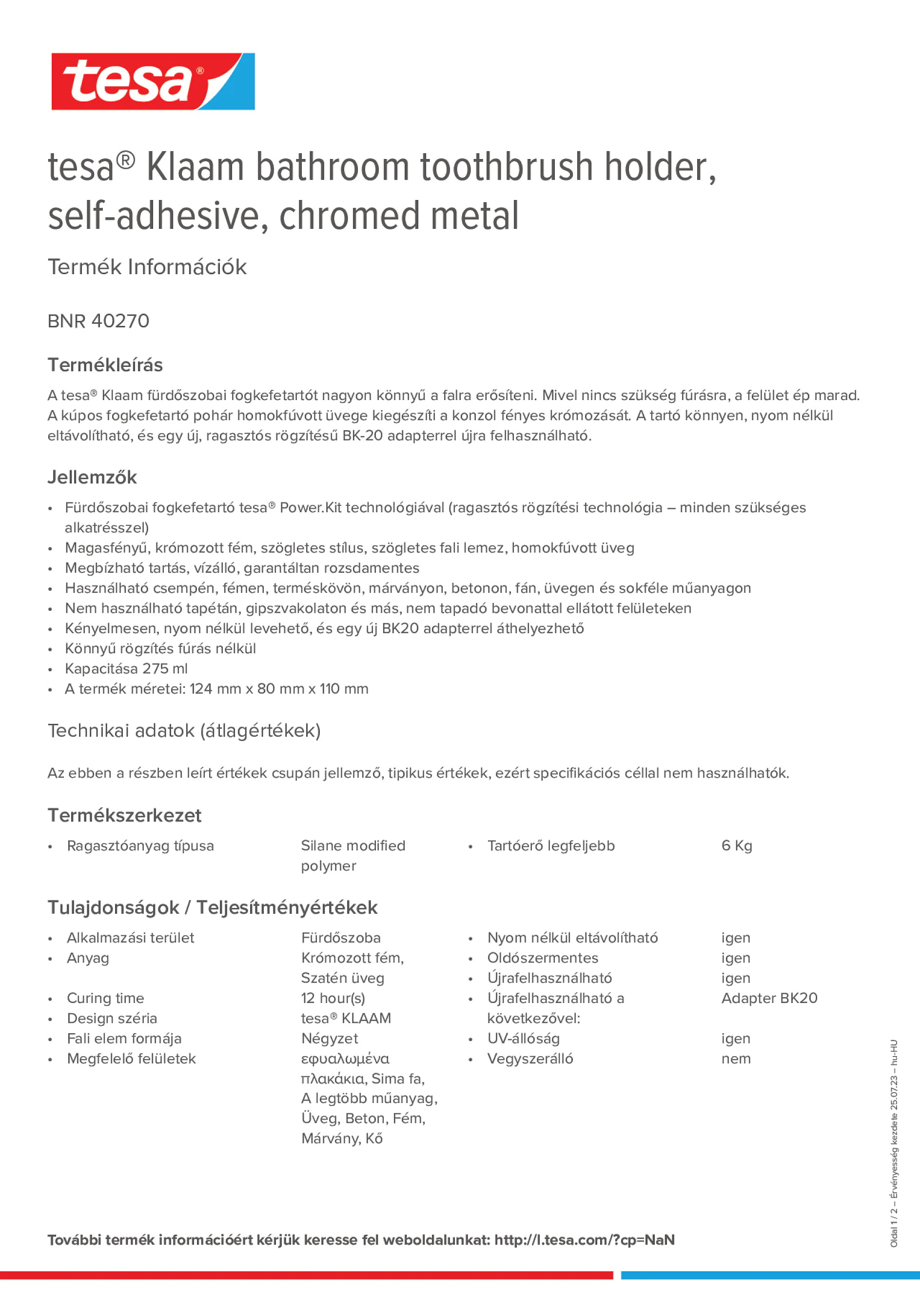 Product information_tesa® 40270_hu-HU