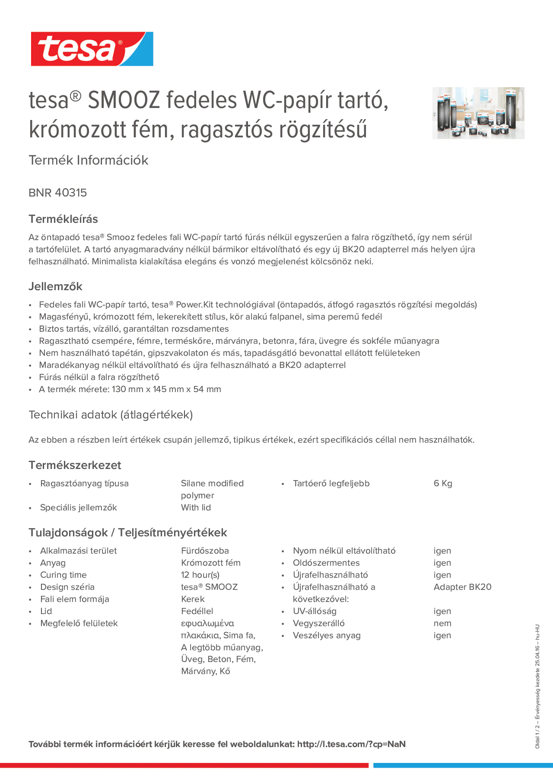 Product information_tesa® 40315_hu-HU