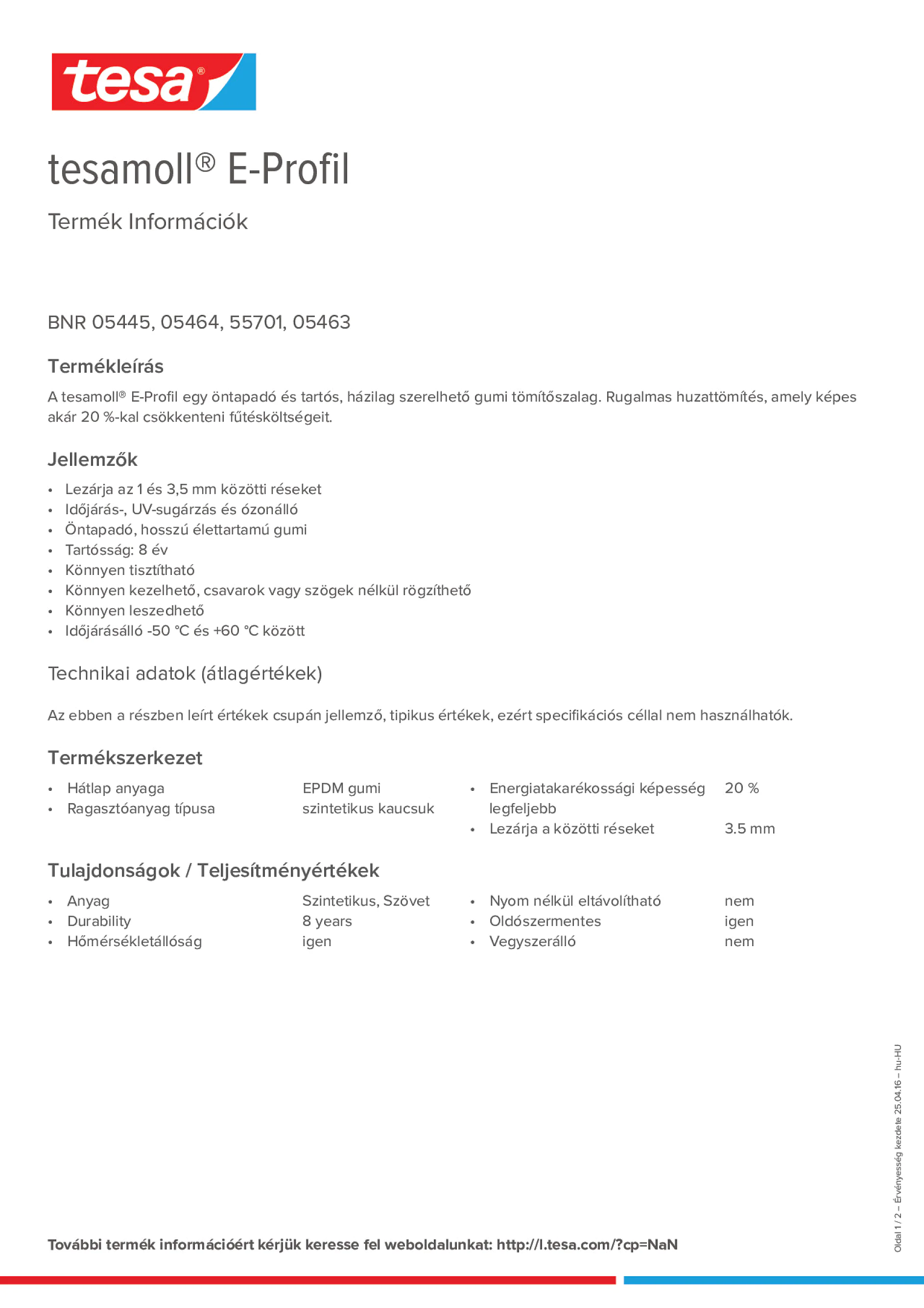 Product information_tesamoll® 5499_hu-HU