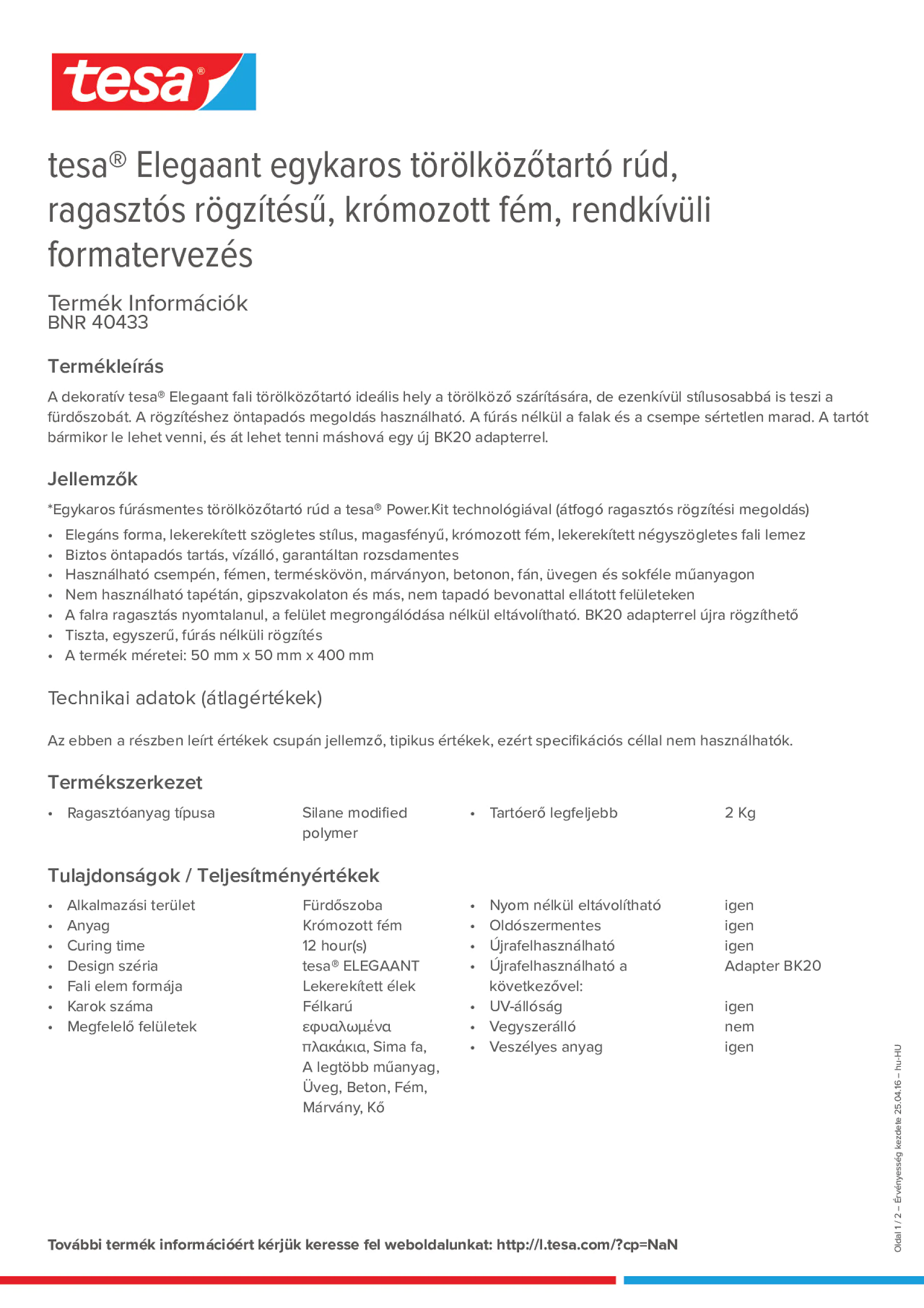 Product information_tesa® 40433_hu-HU