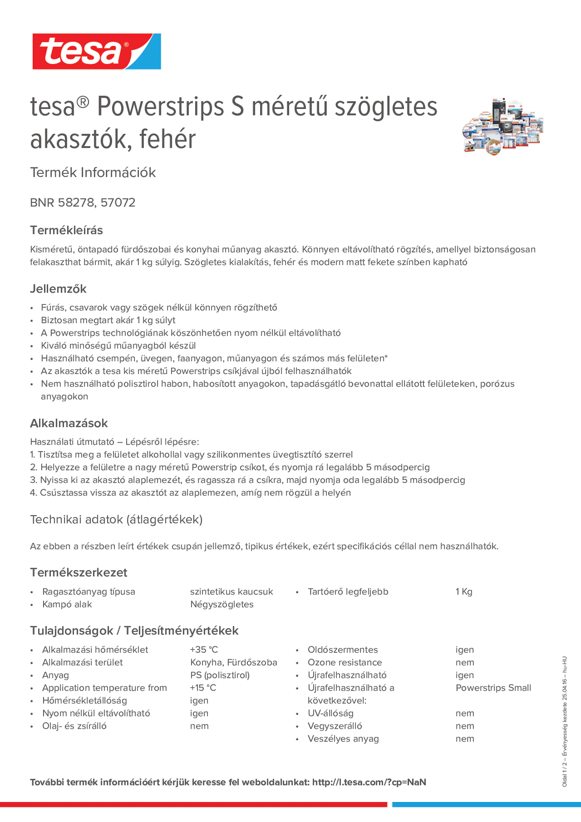 Product information_tesa® Powerstrips 58278_hu-HU