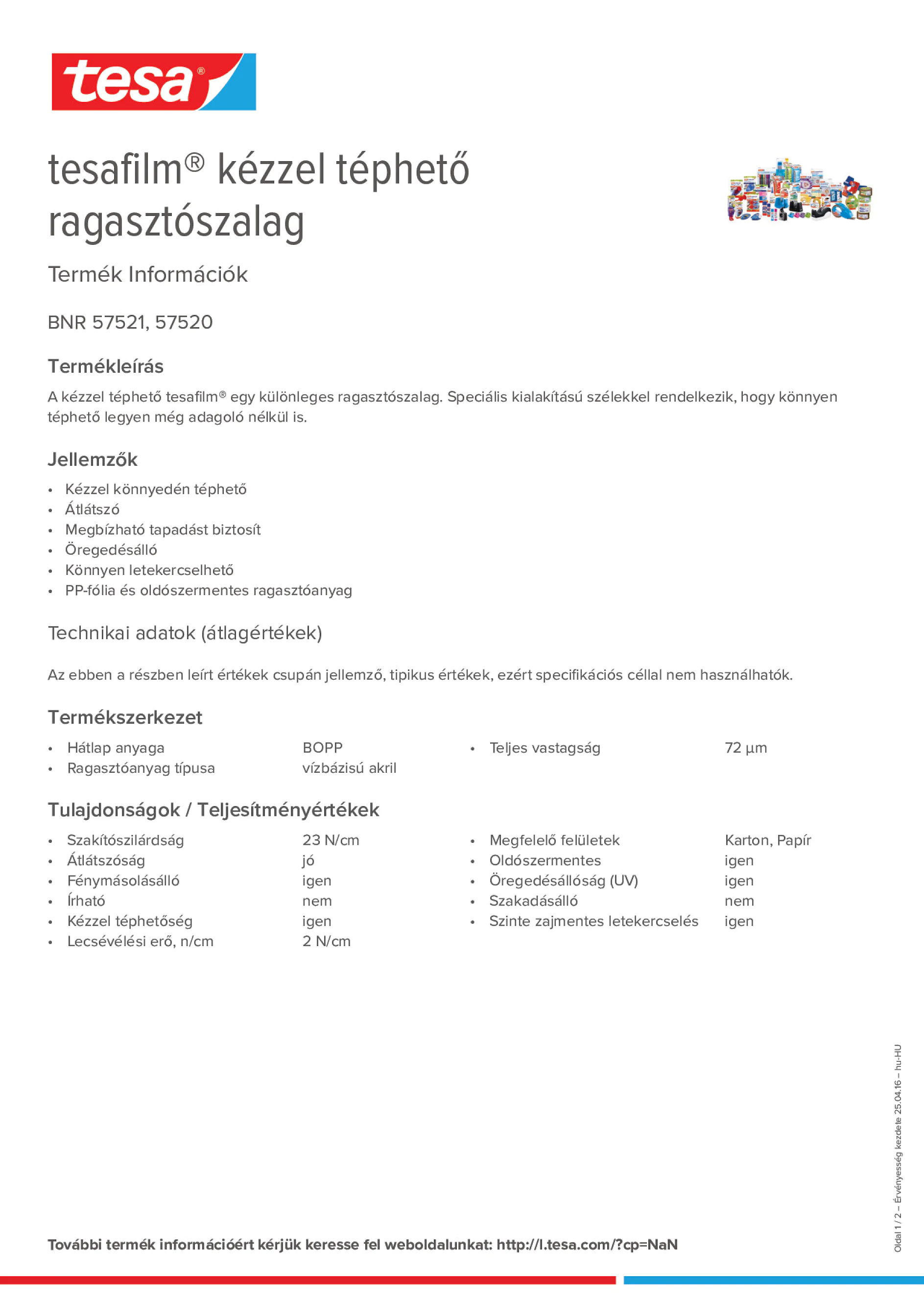 Product information_tesafilm® 57520_hu-HU