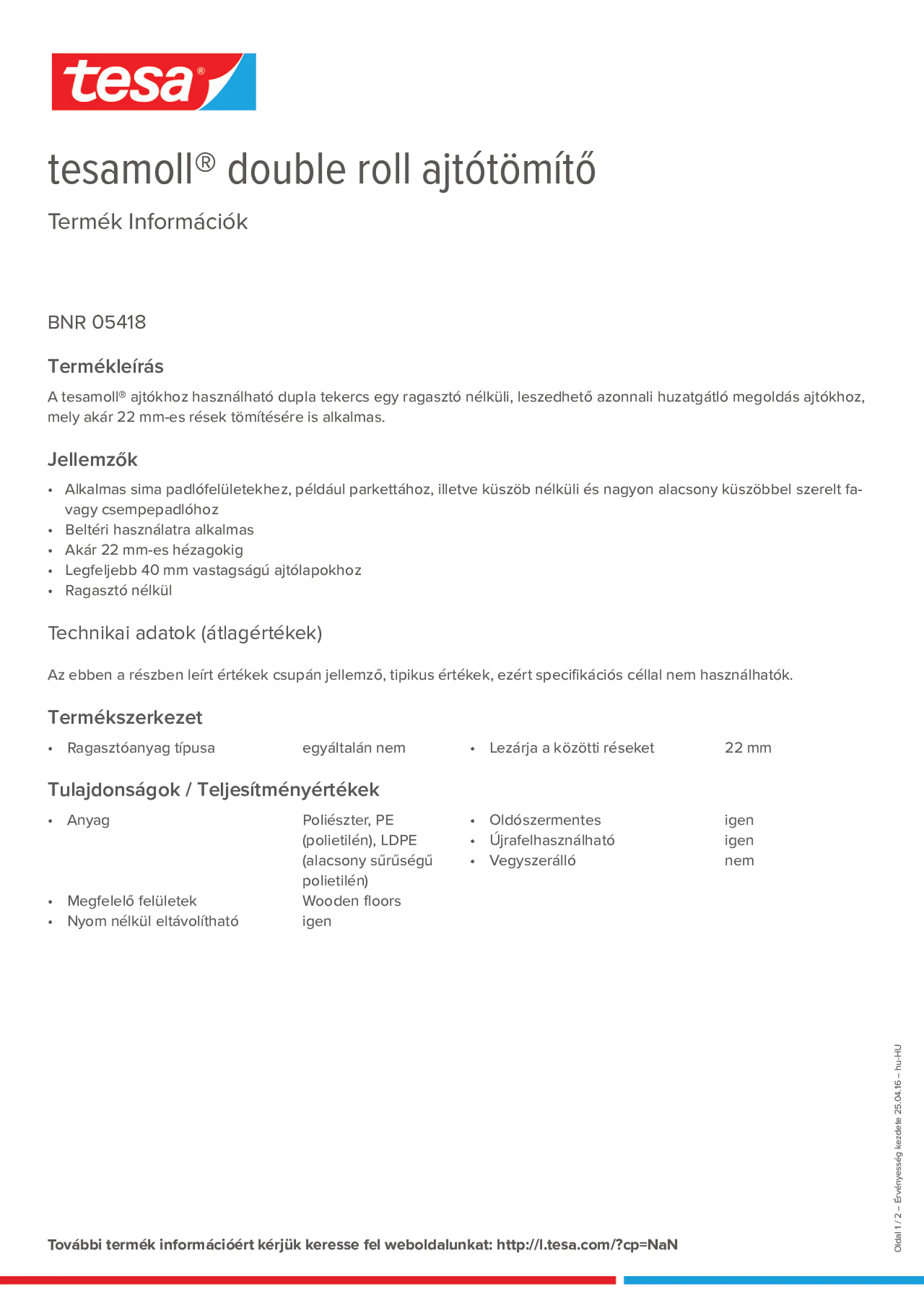 Product information_tesamoll® 05418_hu-HU