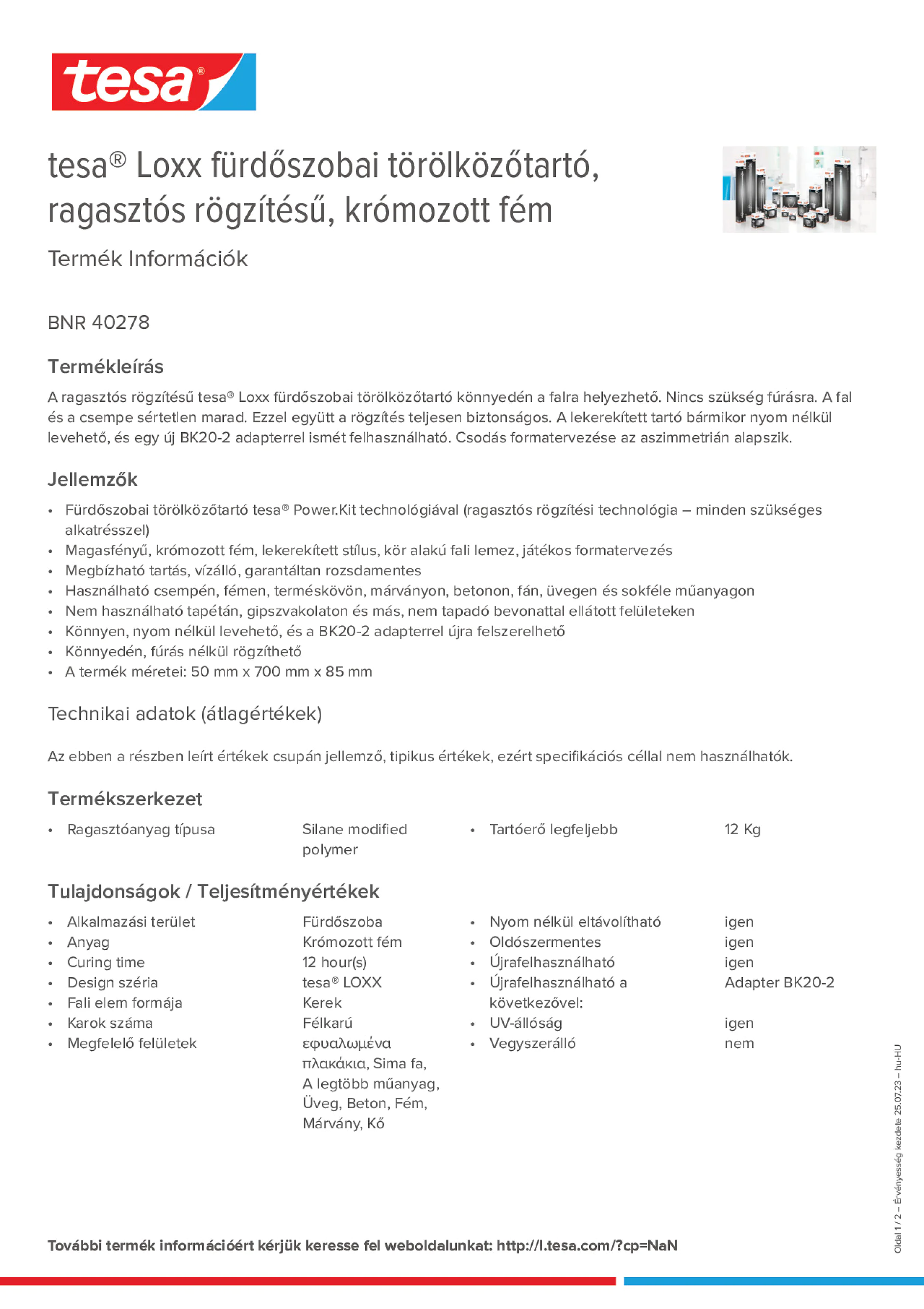 Product information_tesa® 40278_hu-HU