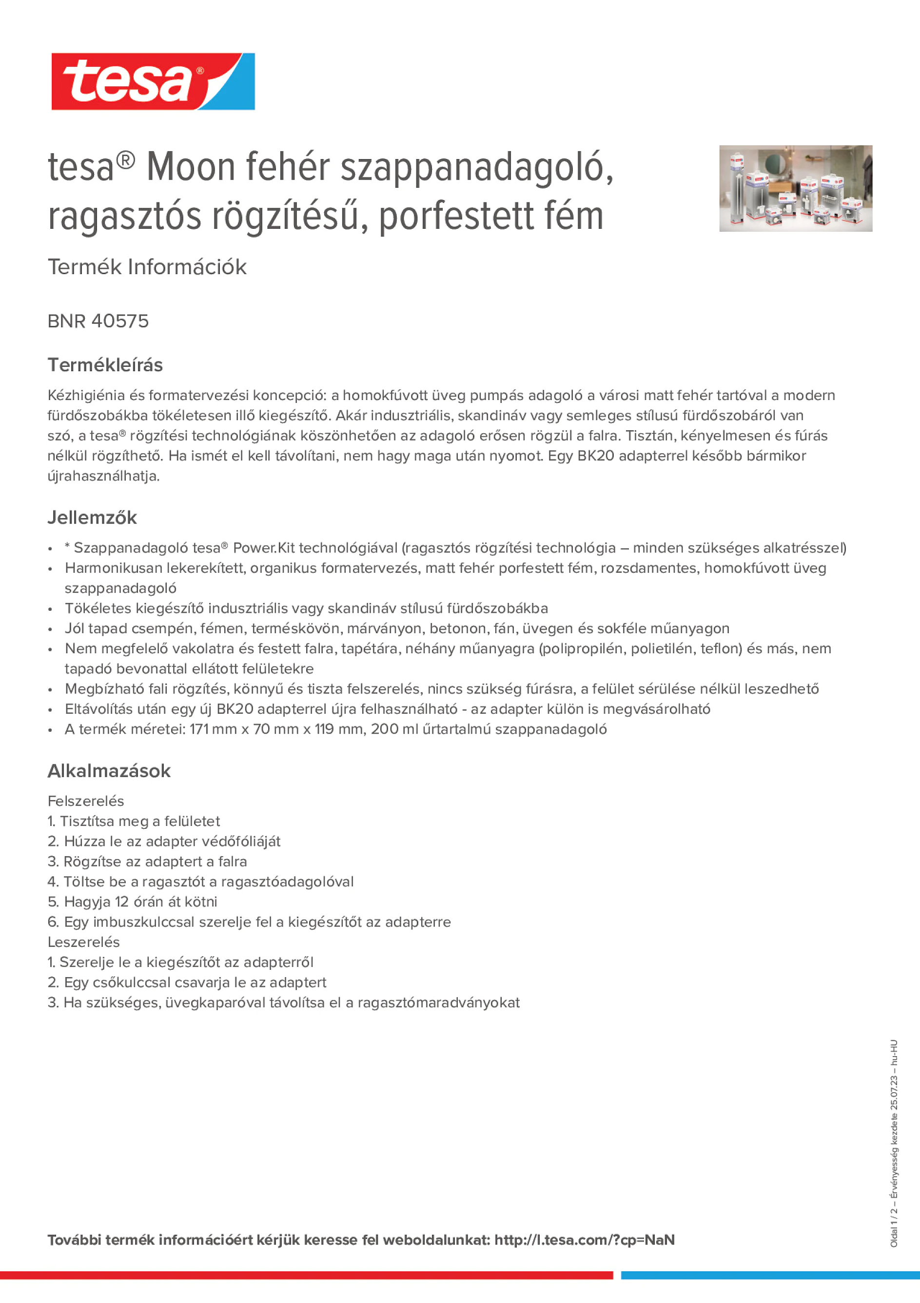 Product information_tesa® 40575_hu-HU
