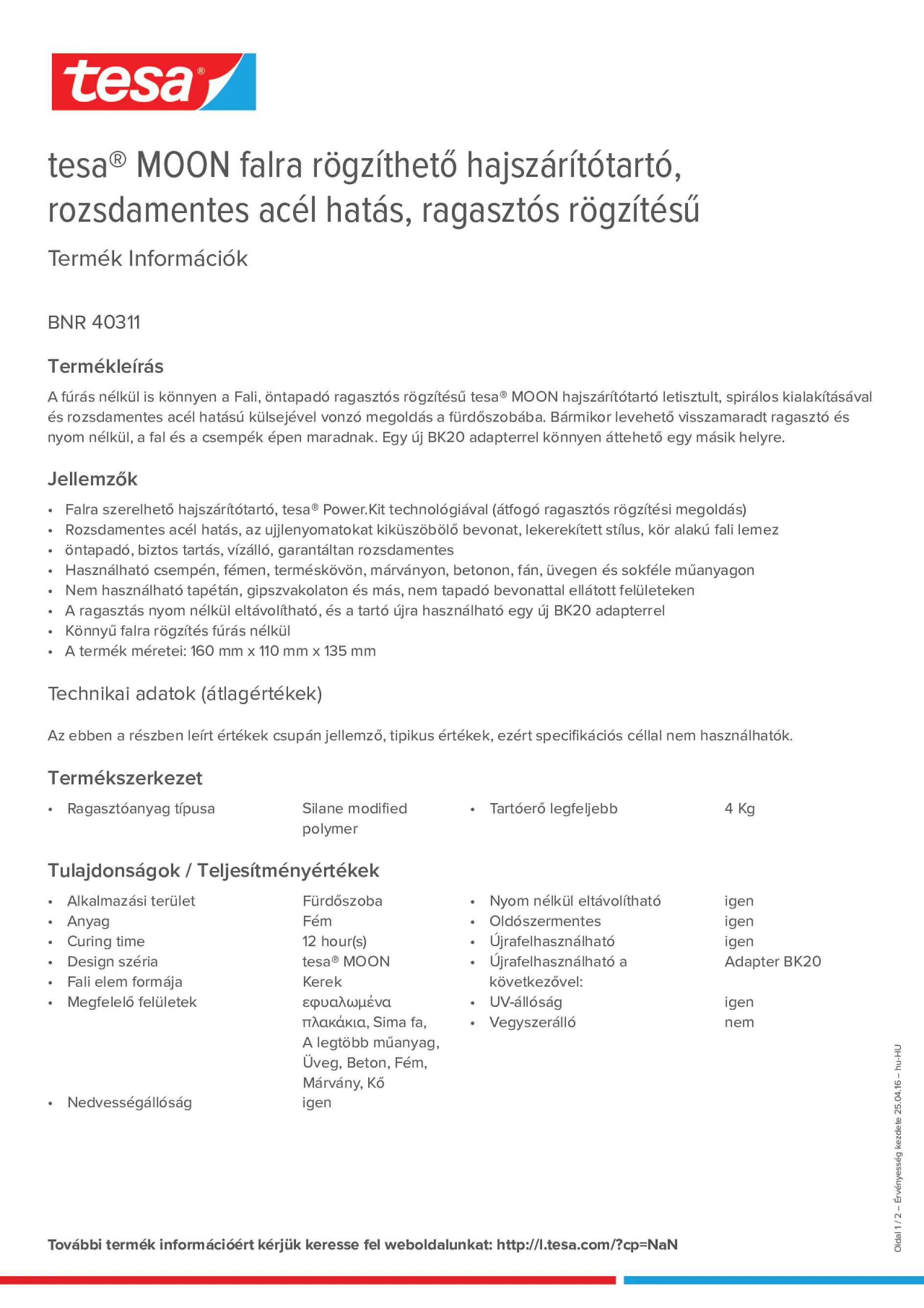 Product information_tesa® 40311_hu-HU