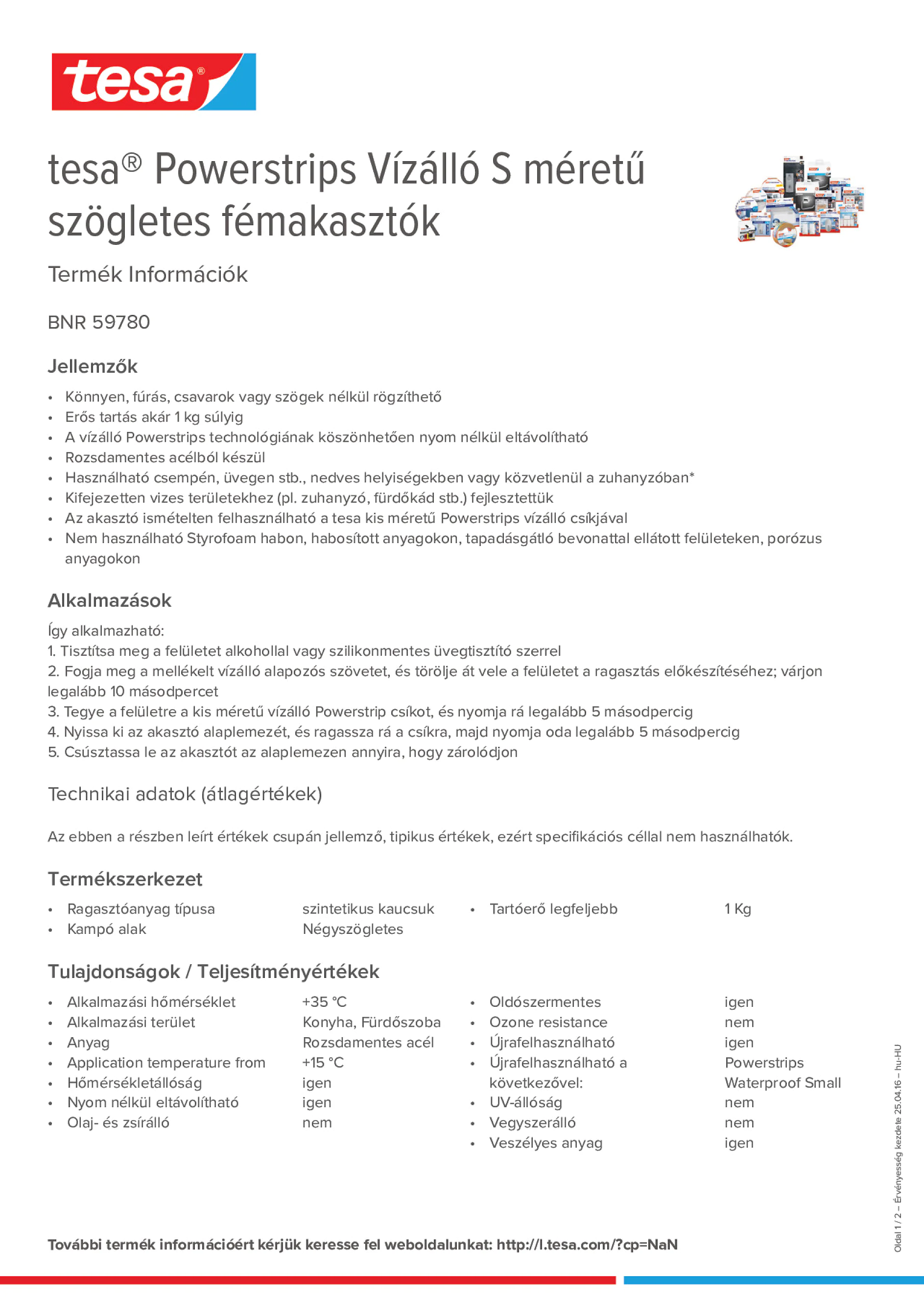 Product information_tesa® Powerstrips 59780_hu-HU