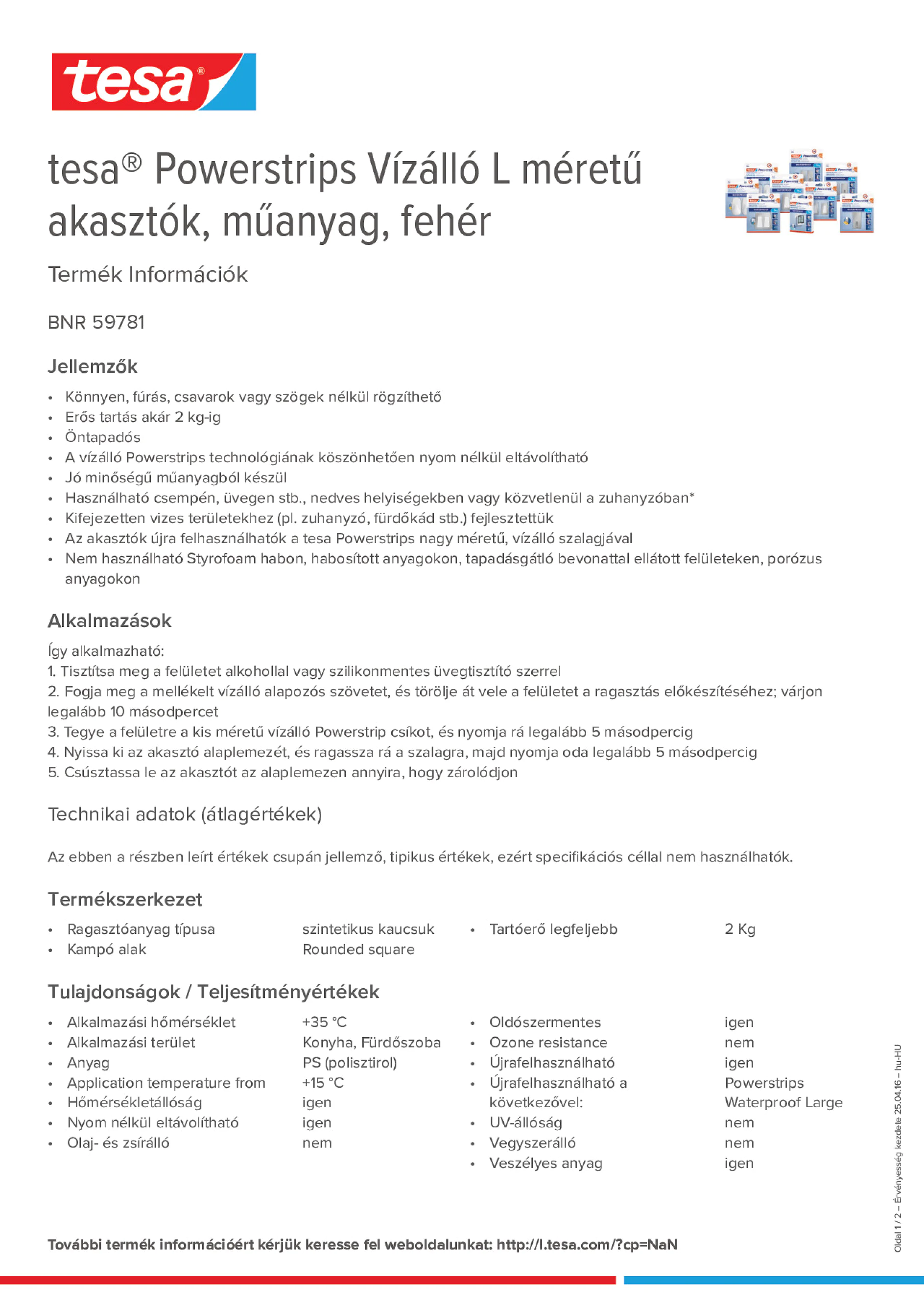 Product information_tesa® Powerstrips 59781_hu-HU