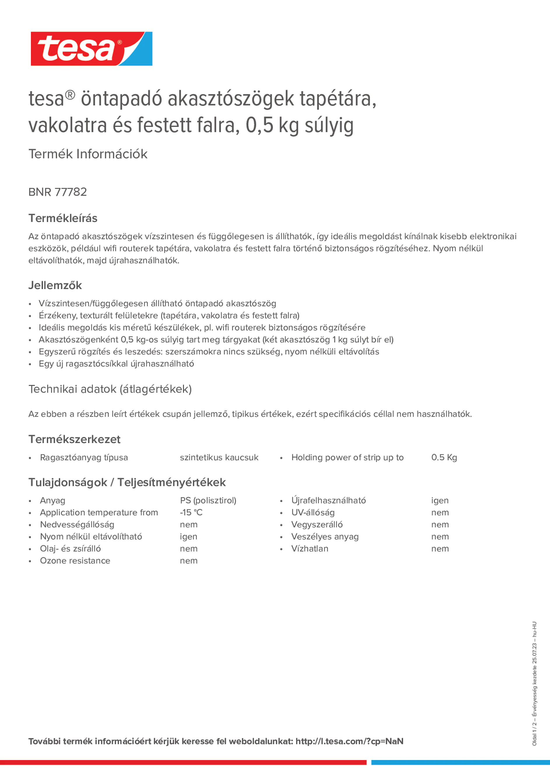 Product information_tesa® 77782_hu-HU