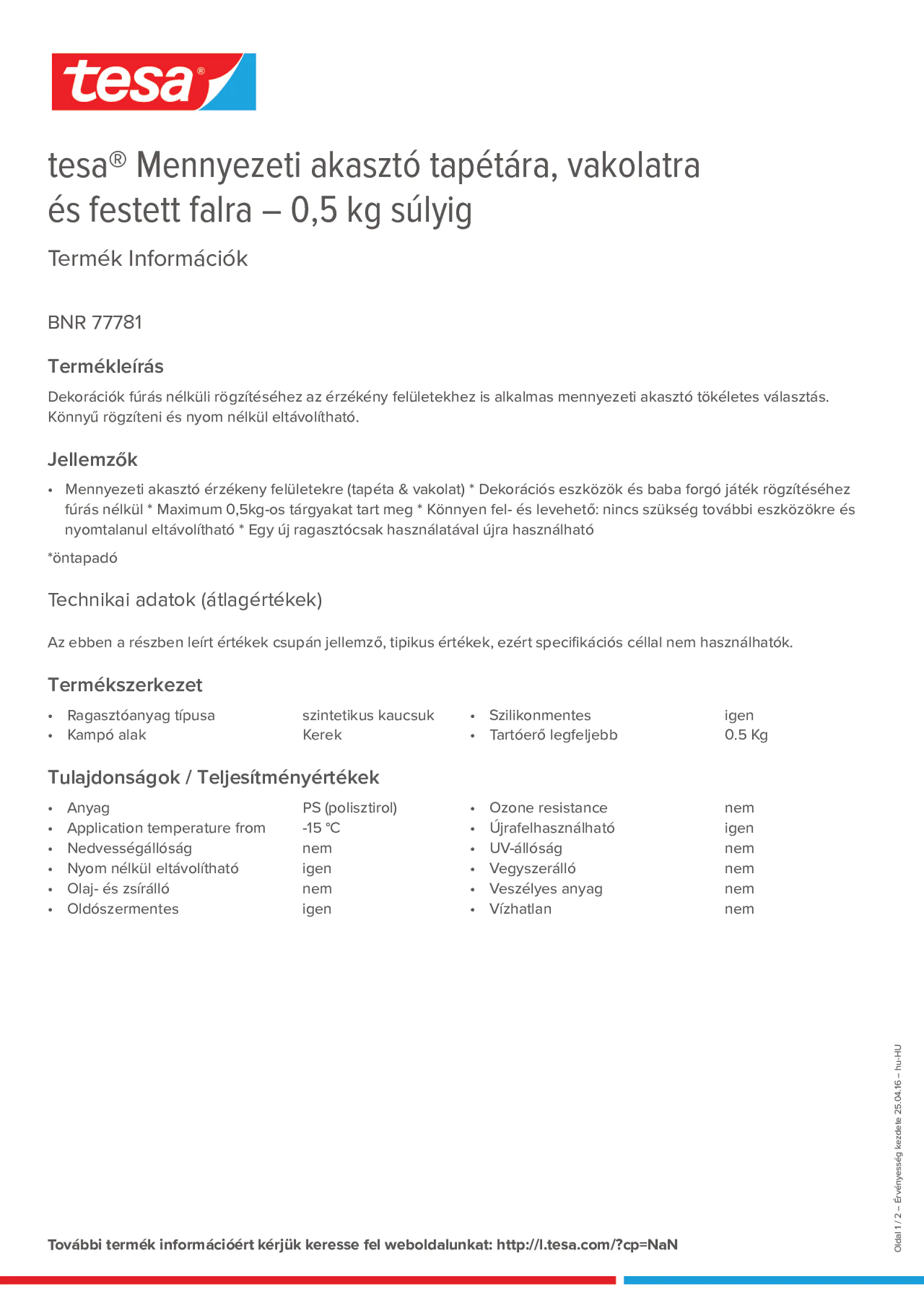 Product information_tesa® 77781_hu-HU