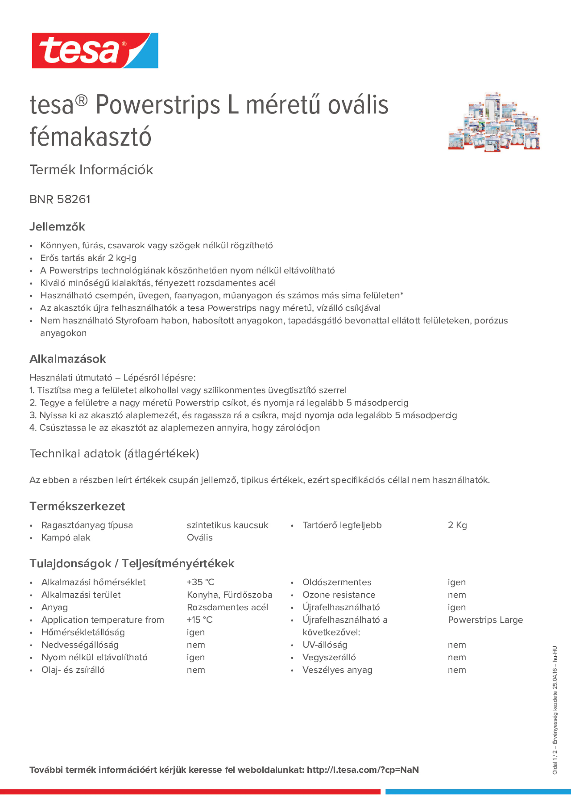 Product information_tesa® Powerstrips 58261_hu-HU